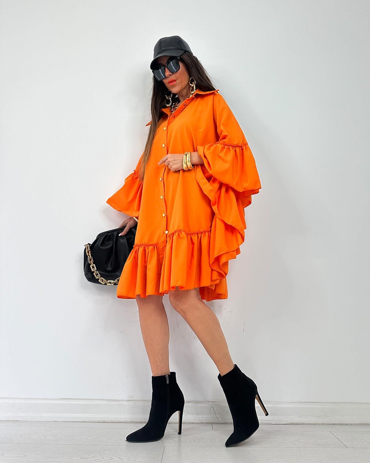 Fırfırlı Tunik Orange