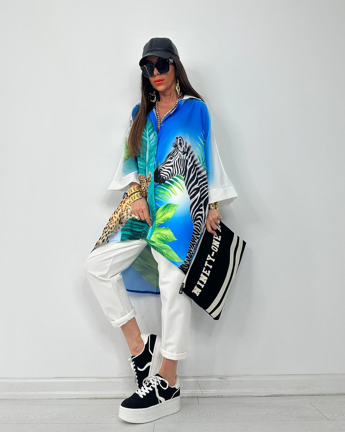 Floransa Tunik Mavi Kaplan