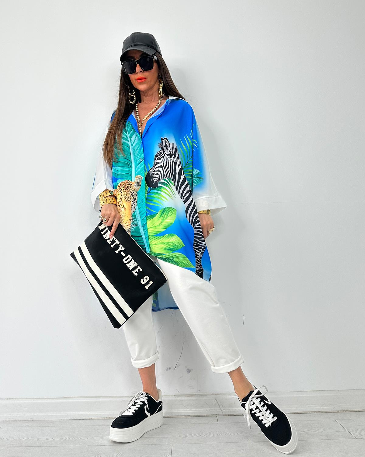 Floransa Tunik Mavi Kaplan