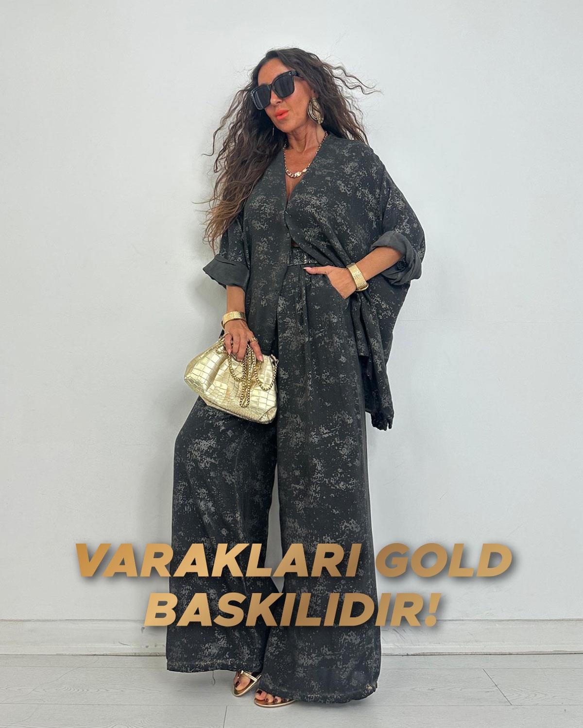 Gingers Varaklı Takım Antrasit