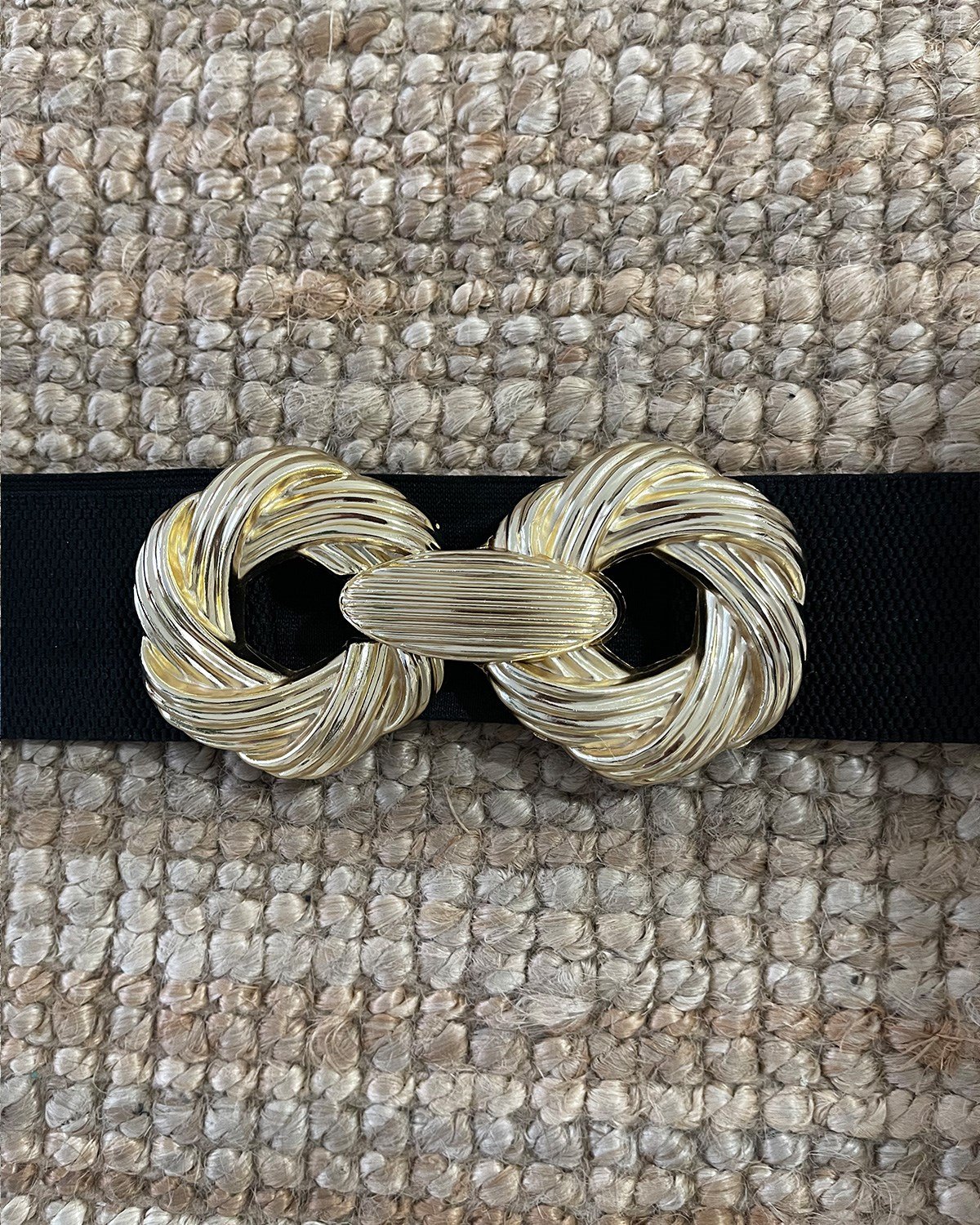 Gold Tokalı Lastikli Kemer Siyah