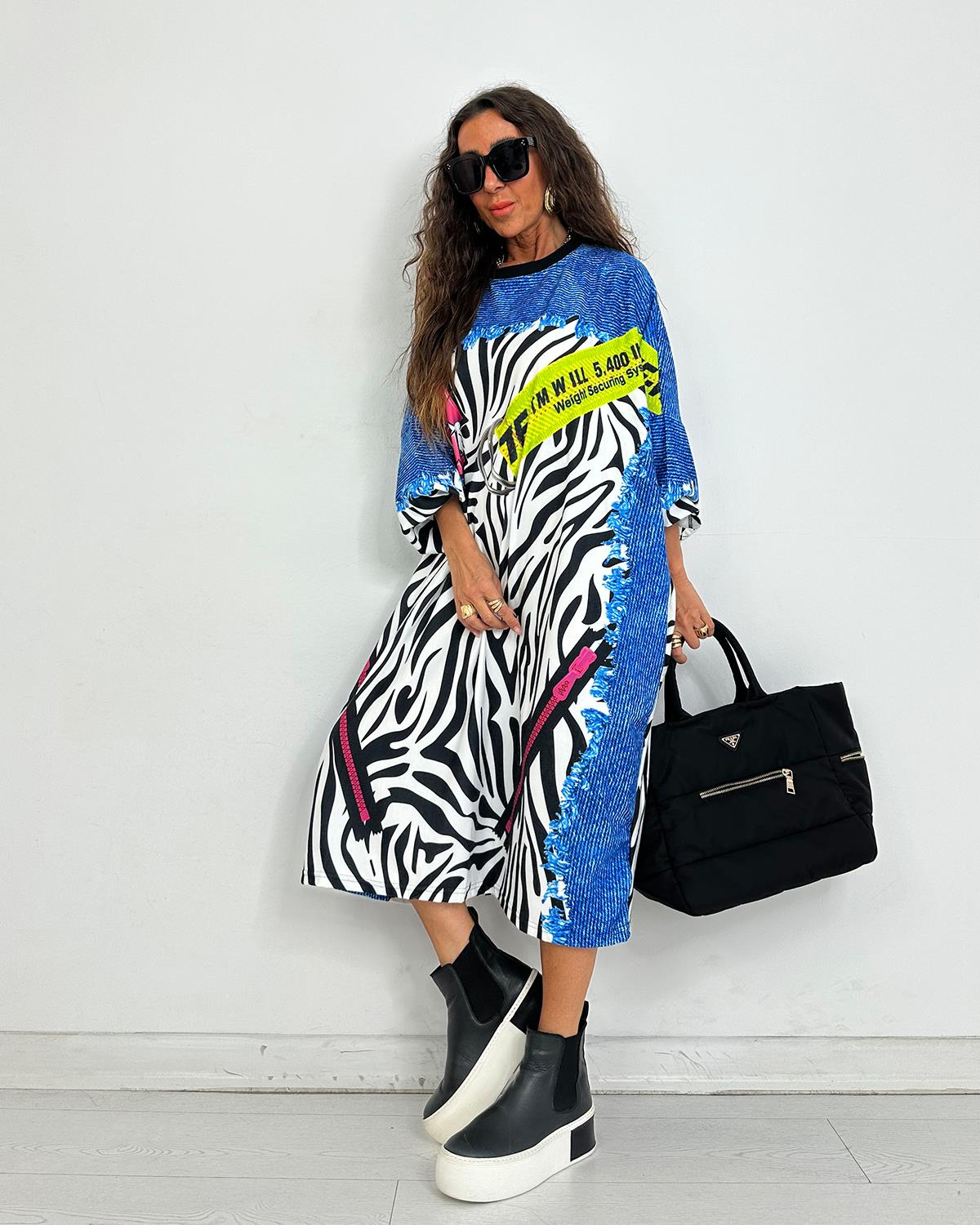 Hera Yazılı Zebra Elbise