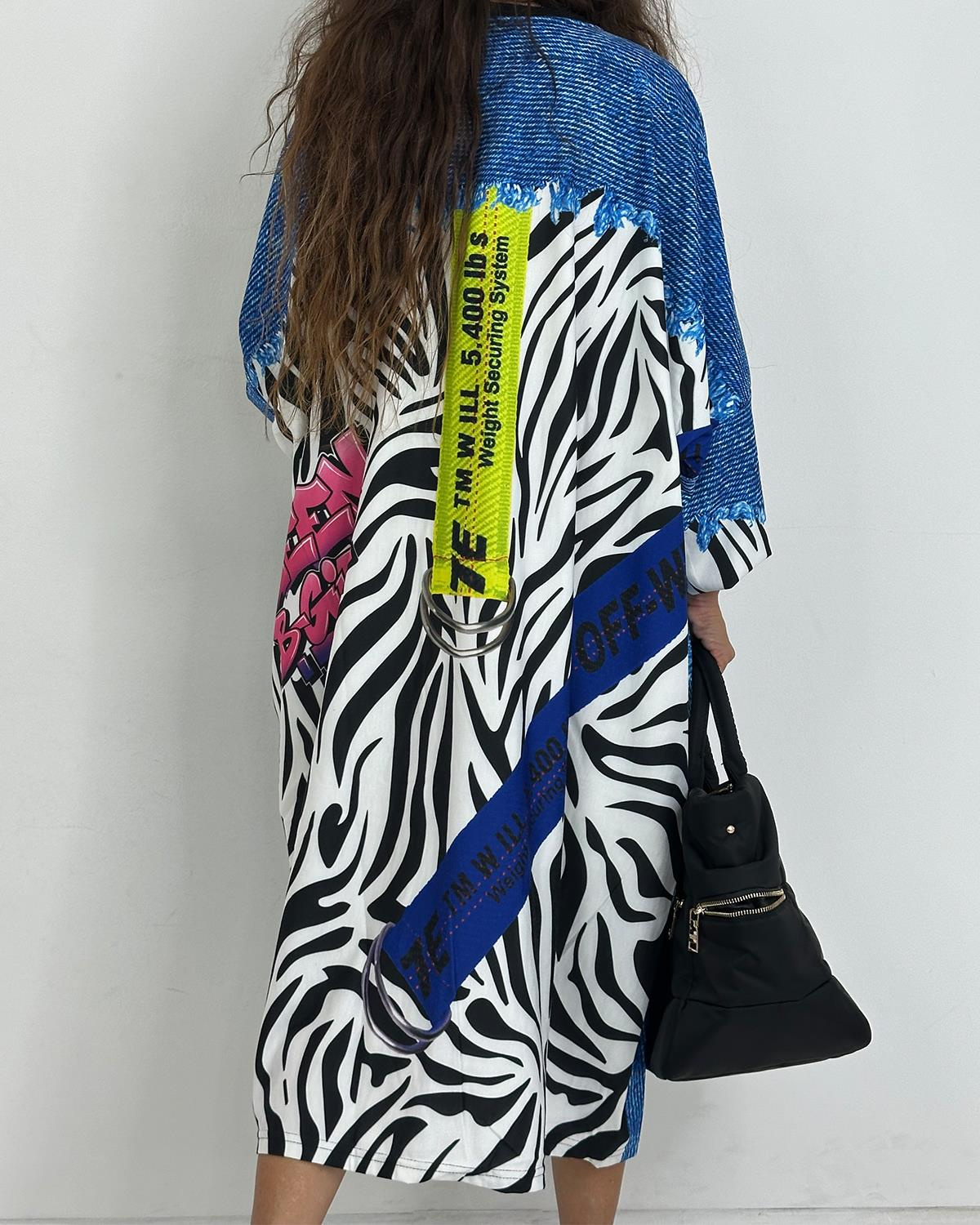 Hera Yazılı Zebra Elbise