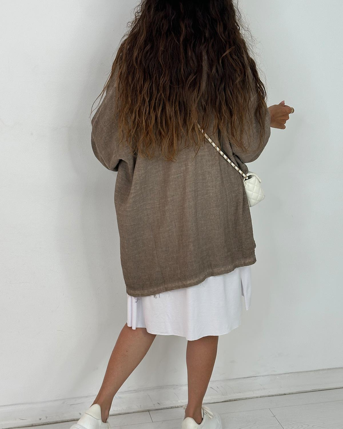 İkili Tunik Elbise Kahve