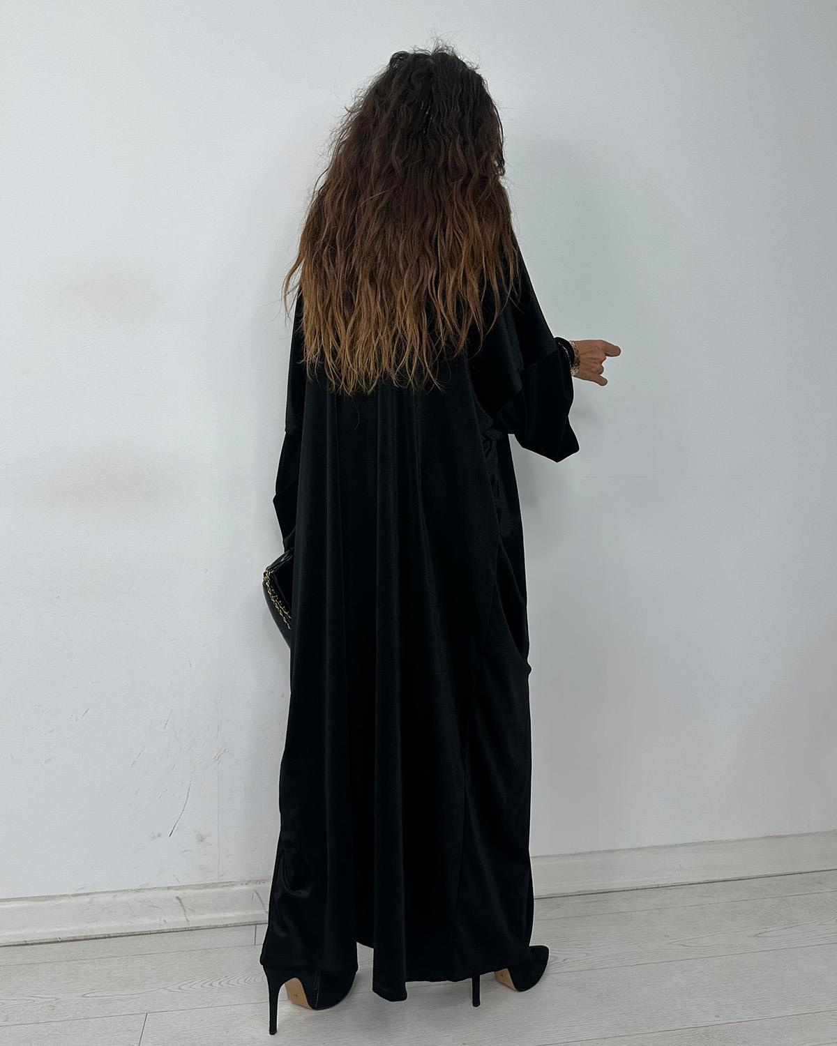 Kadife Taşlı Elbise