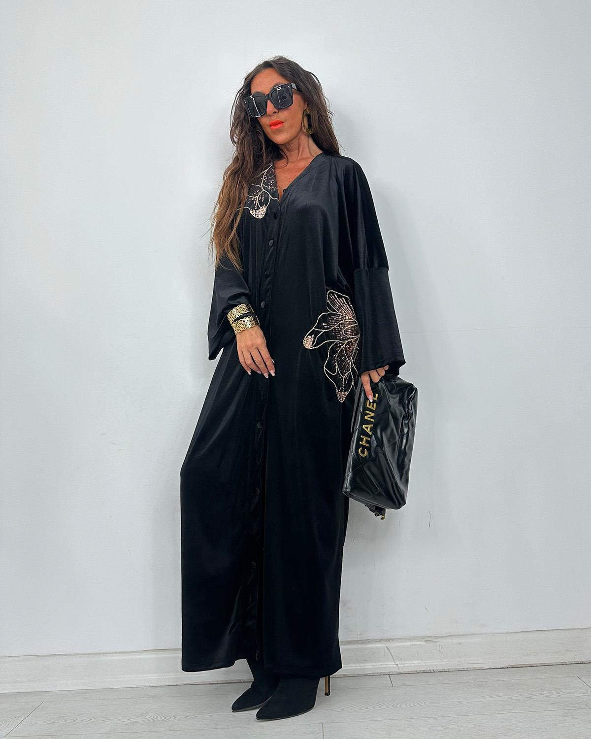 Kadife Taşlı Elbise