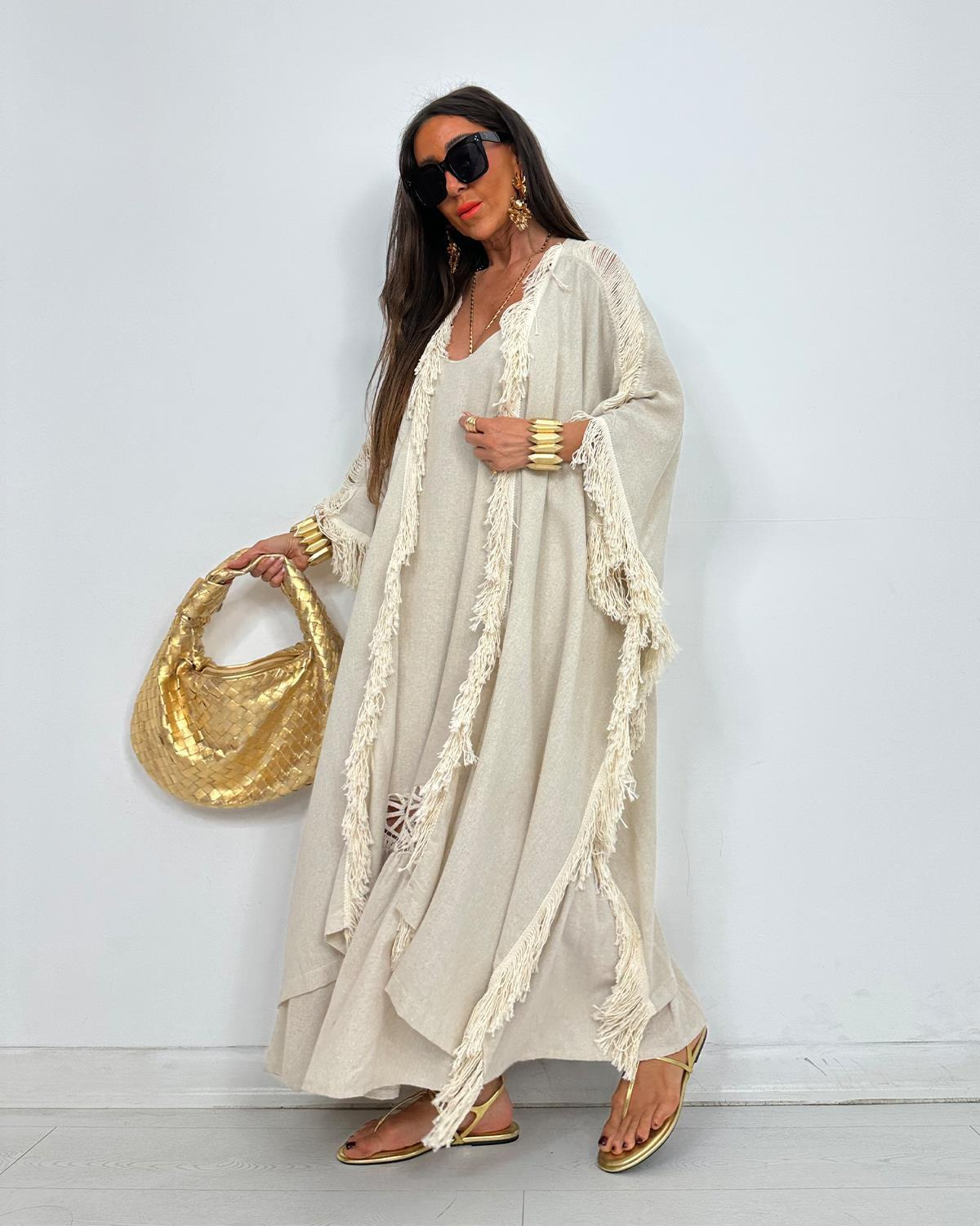 Keta Püsküllü Kimono