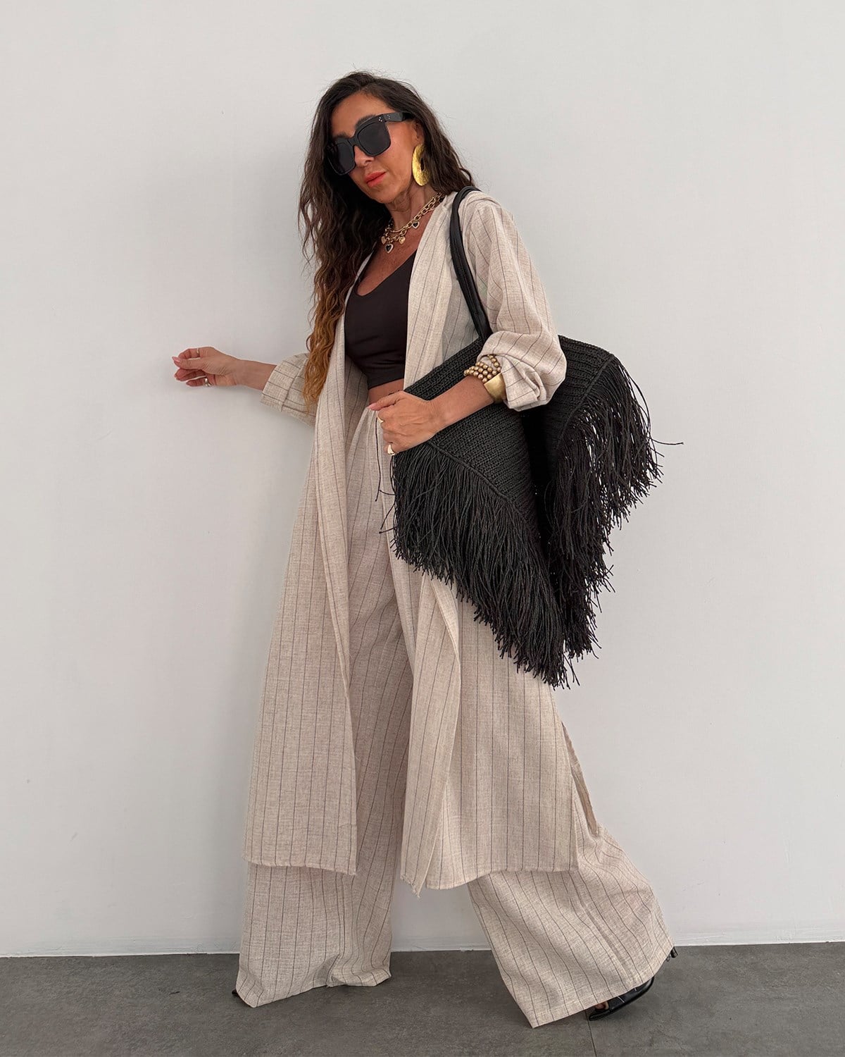 Kiera Keten Kimono Takım