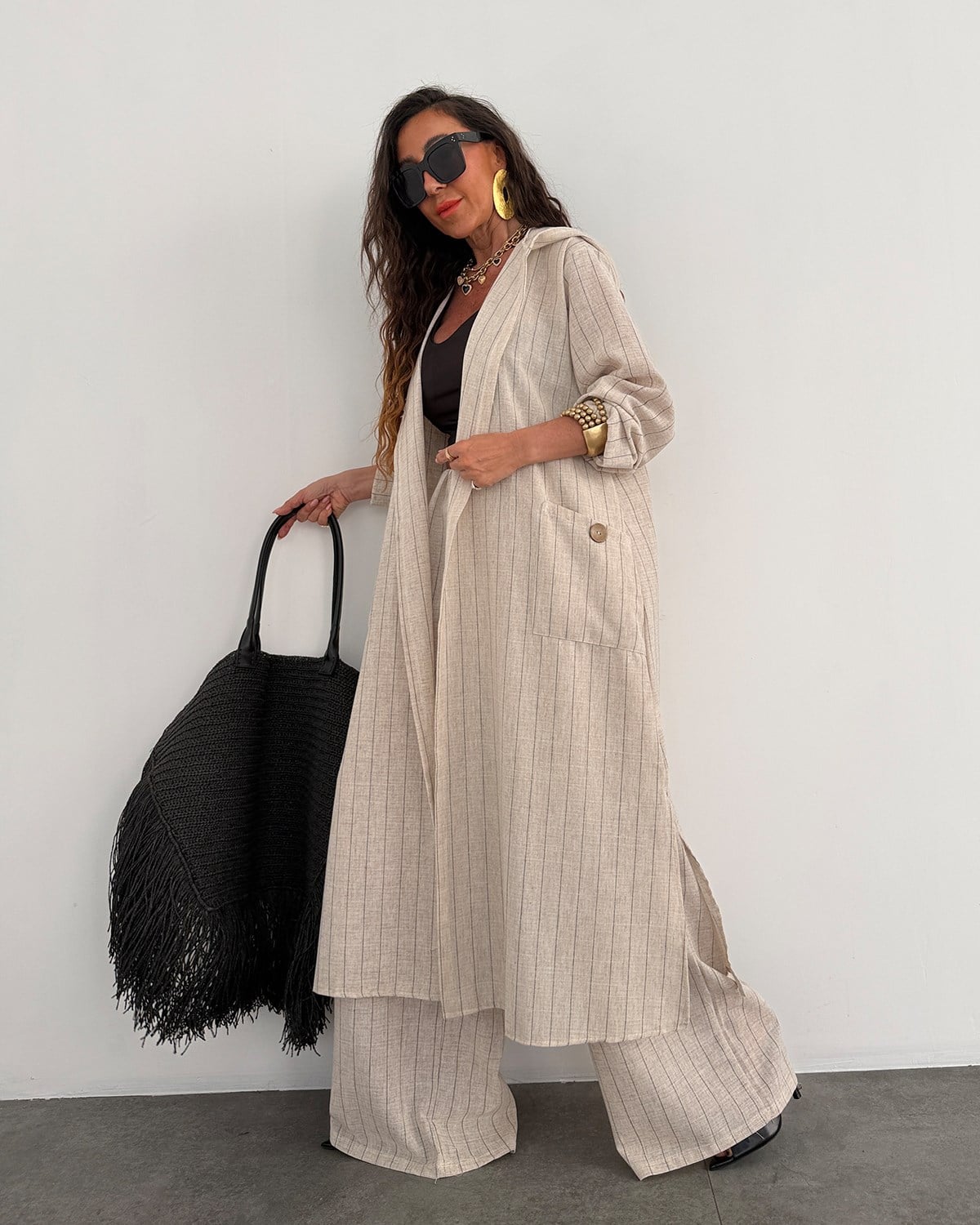 Kiera Keten Kimono Takım