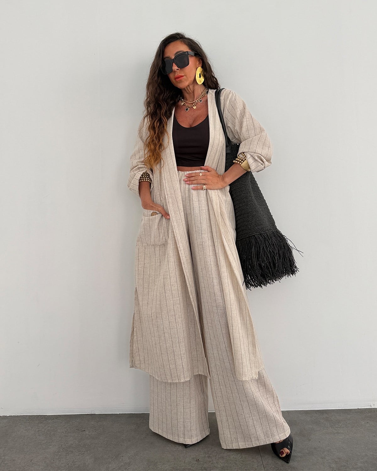 Kiera Keten Kimono Takım