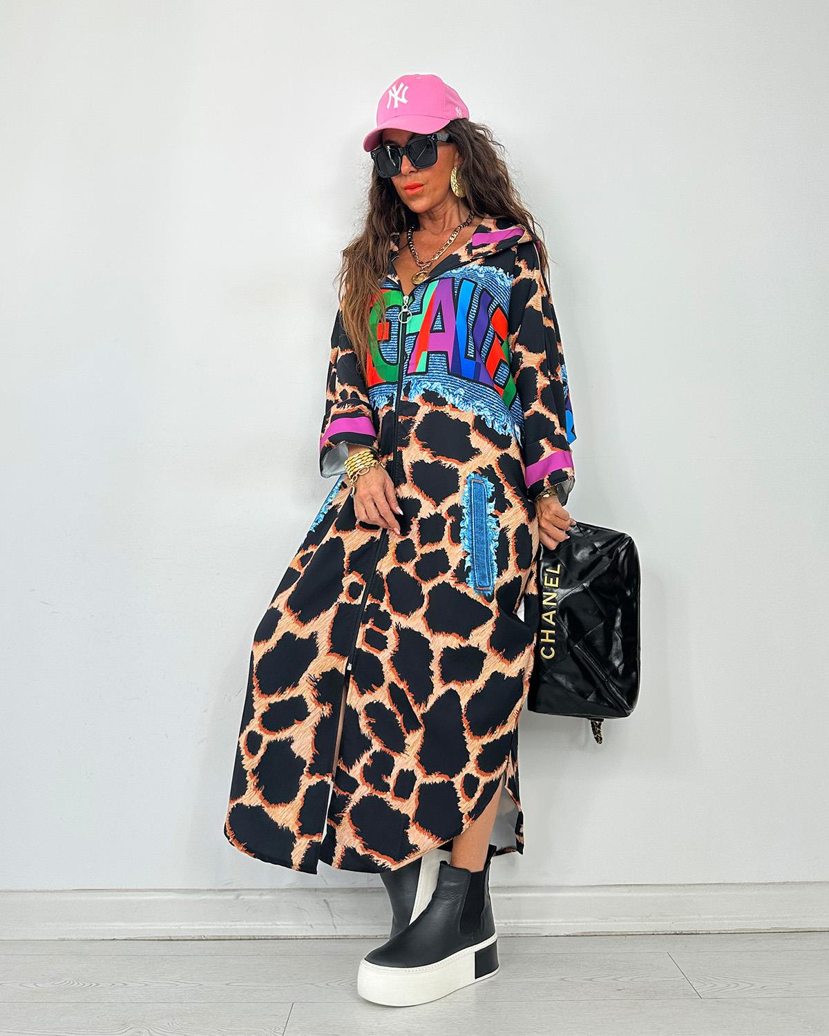 Leoparlı Sweatshirt Elbise