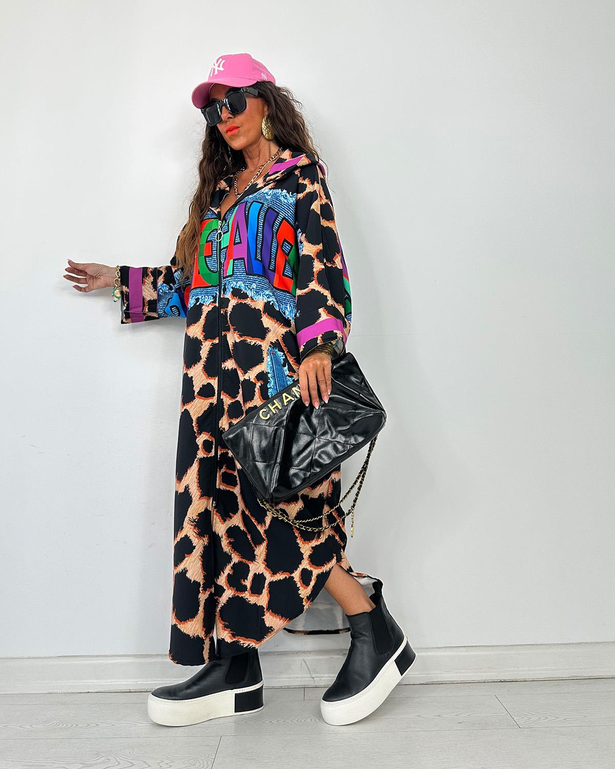 Leoparlı Sweatshirt Elbise