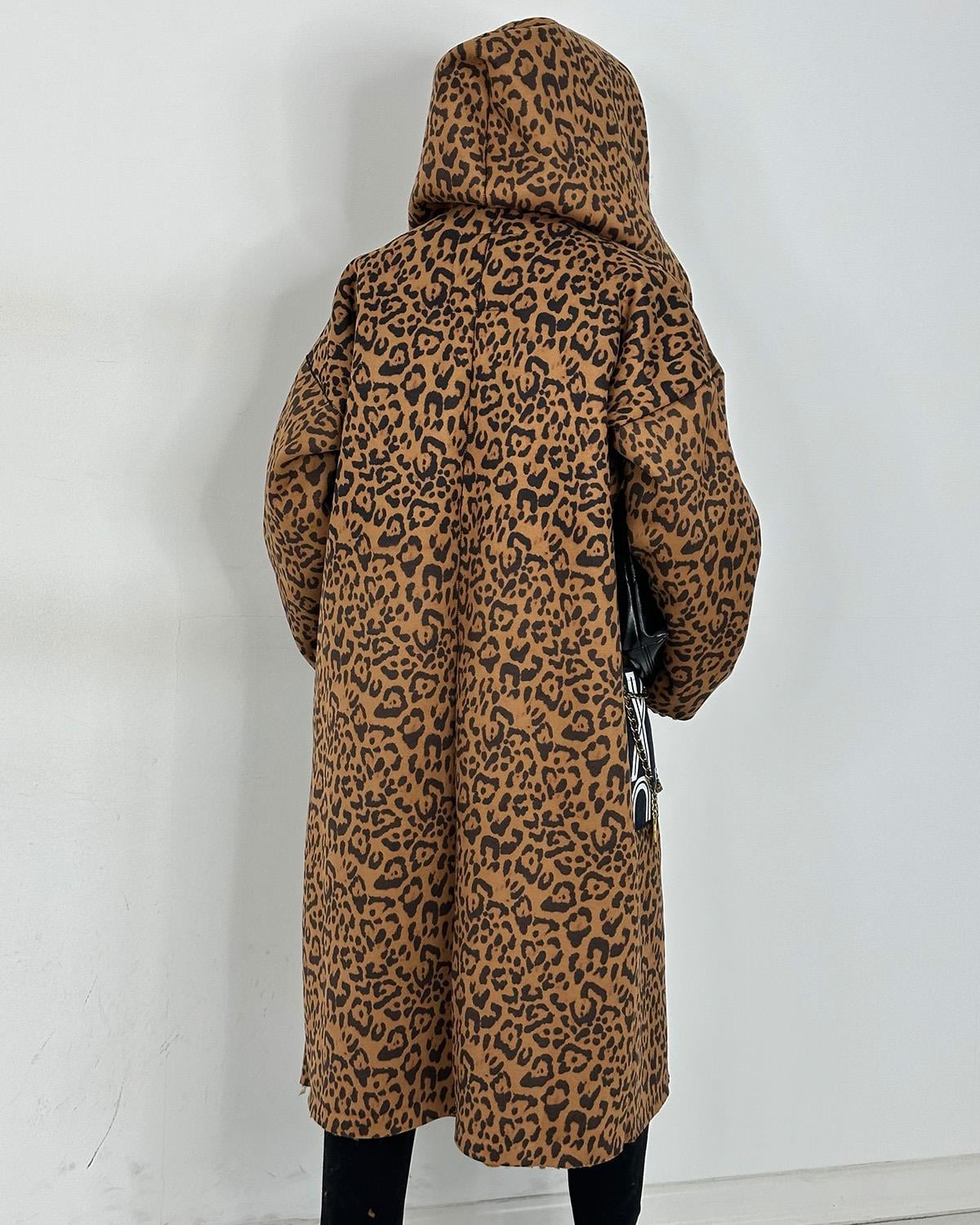 Love İçi Kürklü Leopar Kaban Taba