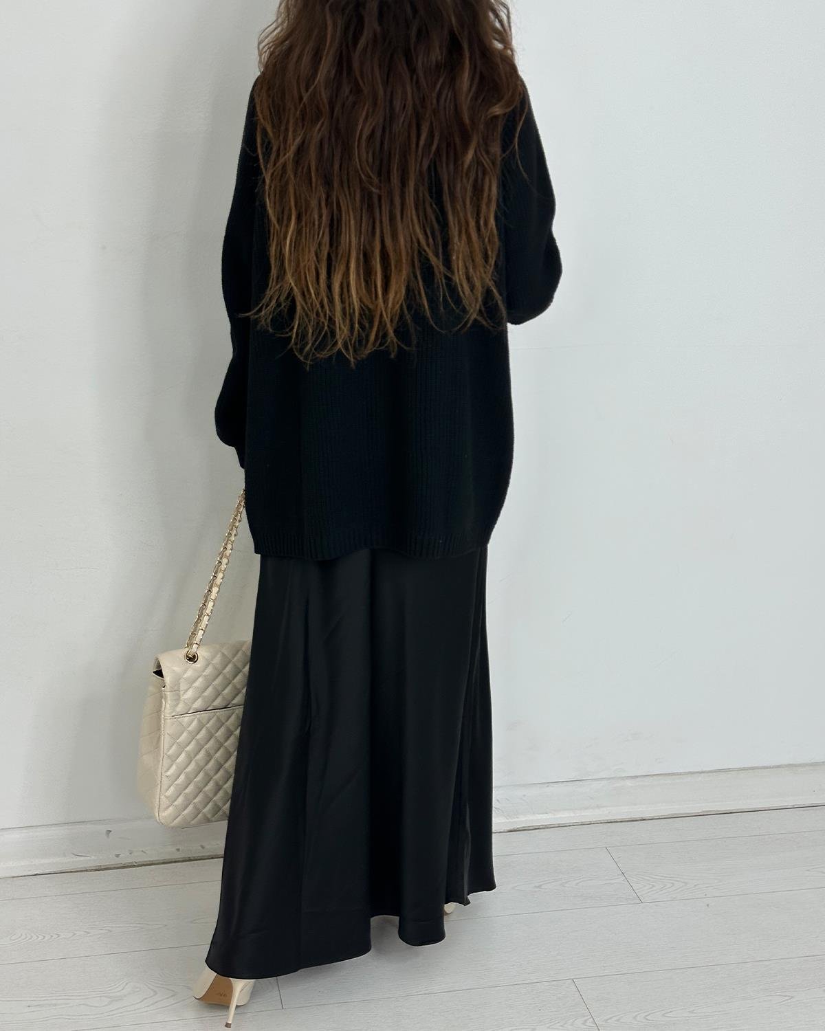 Marta Saten Etek Siyah