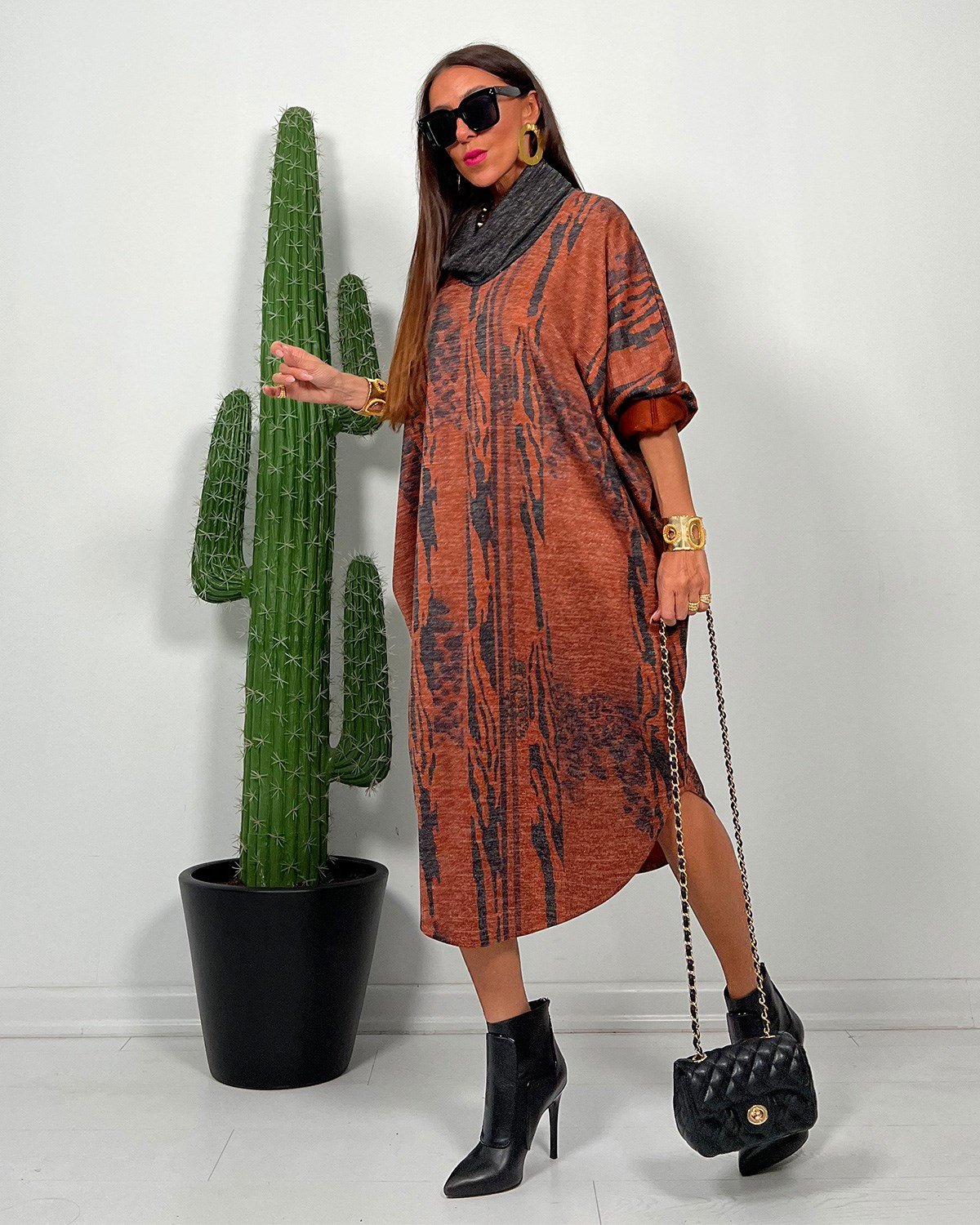 Masha Elbise Tunik Taba