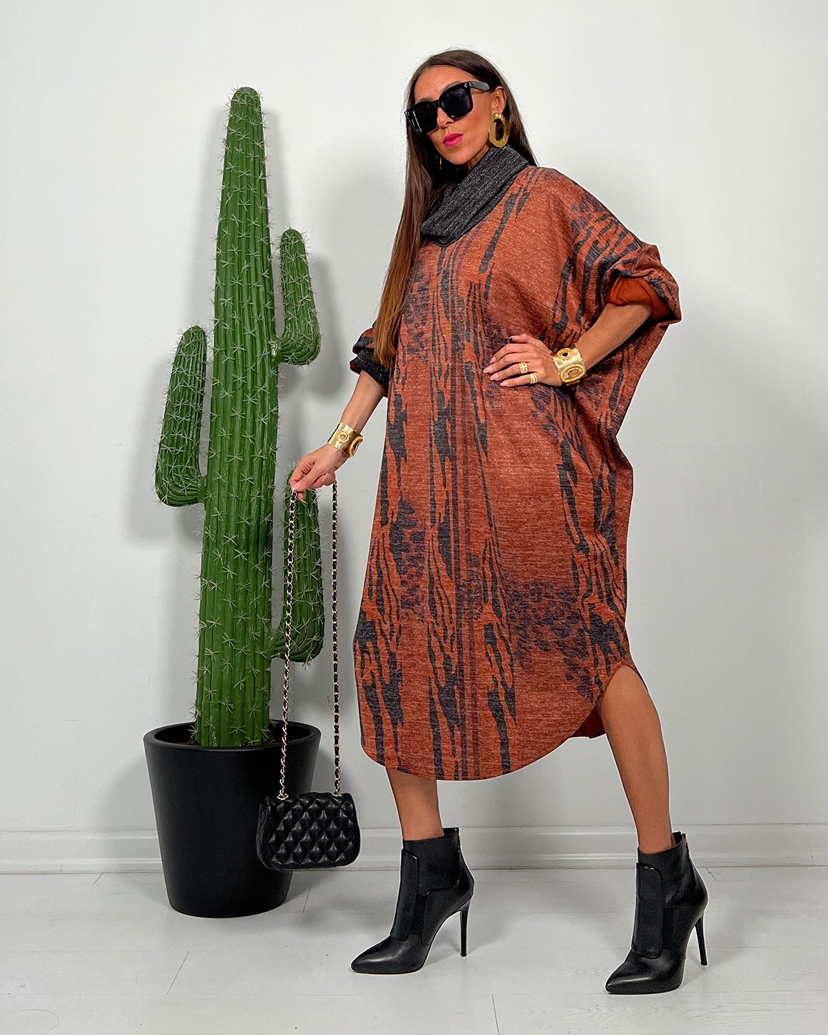 Masha Elbise Tunik Taba
