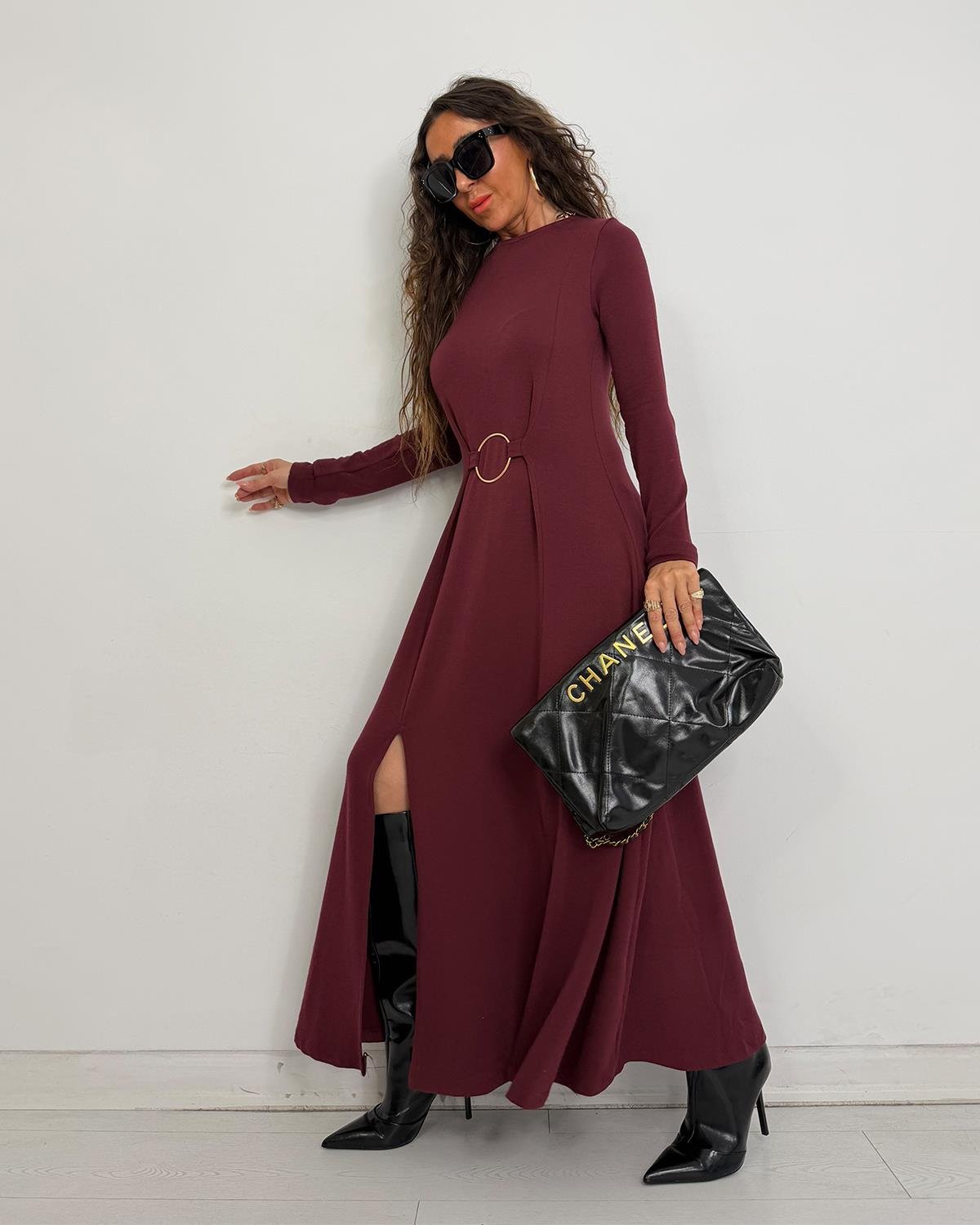 Mery Elbise Bordo