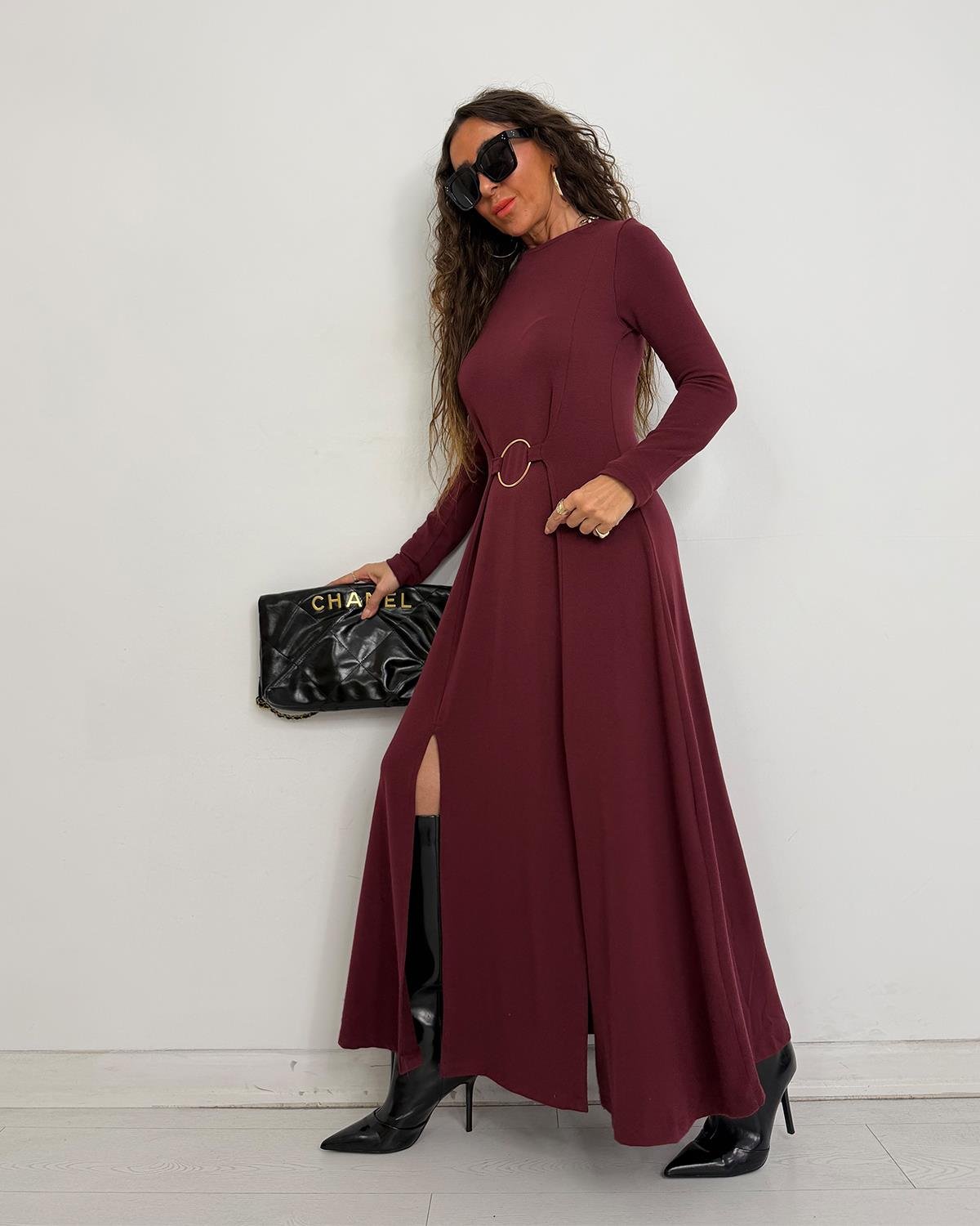 Mery Elbise Bordo