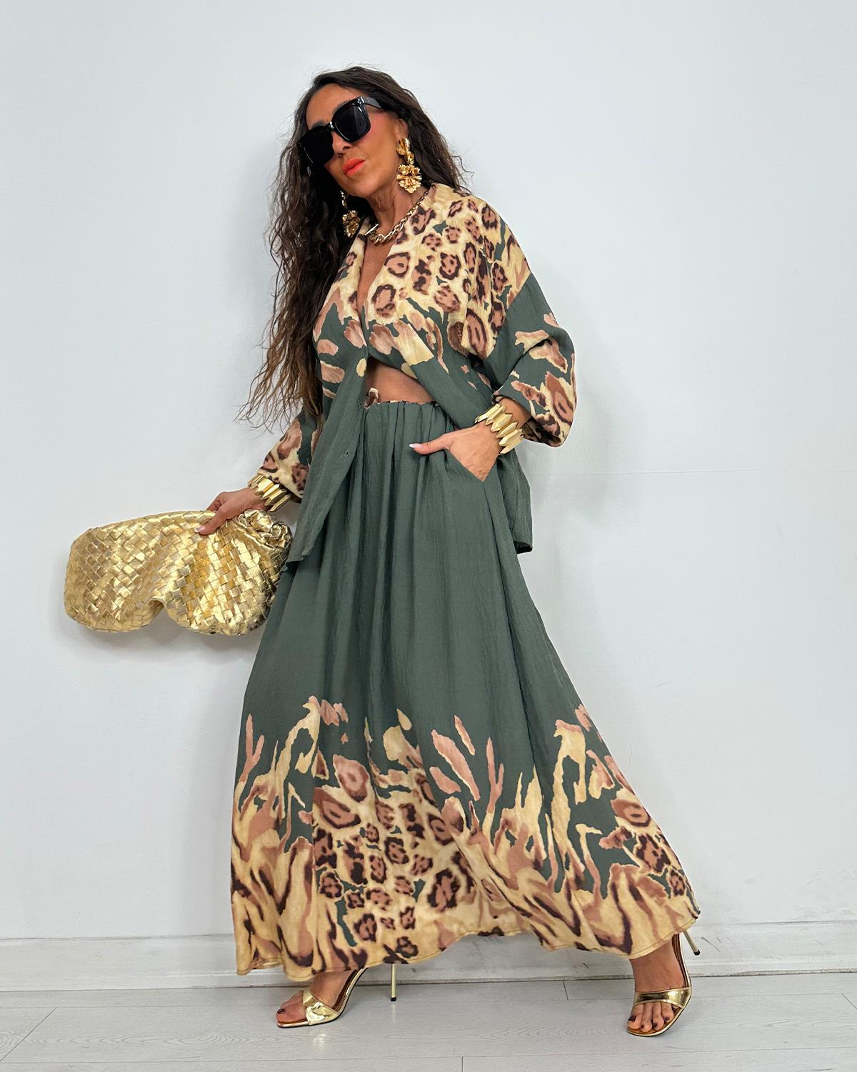 Miabella Leopar Takım Haki