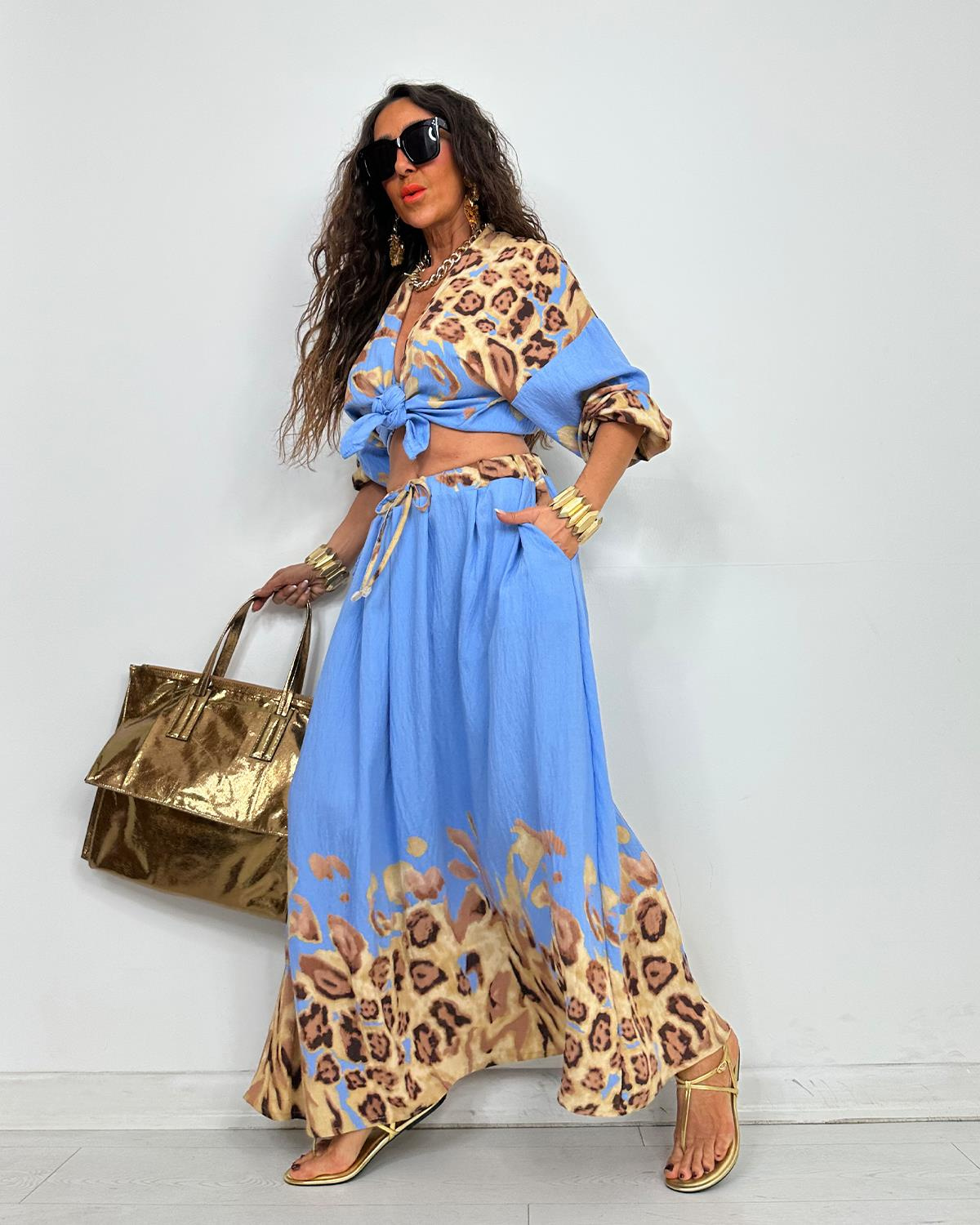 Miabella Leopar Takım Mavi