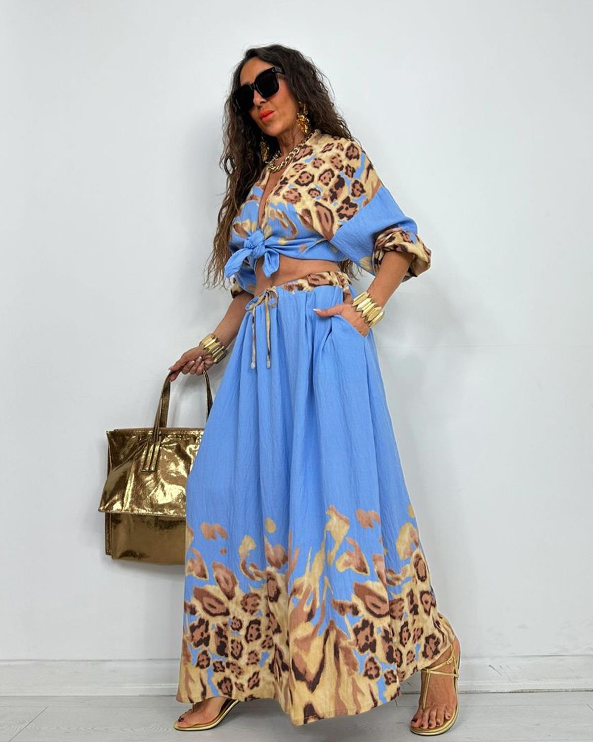 Miabella Leopar Takım Mavi