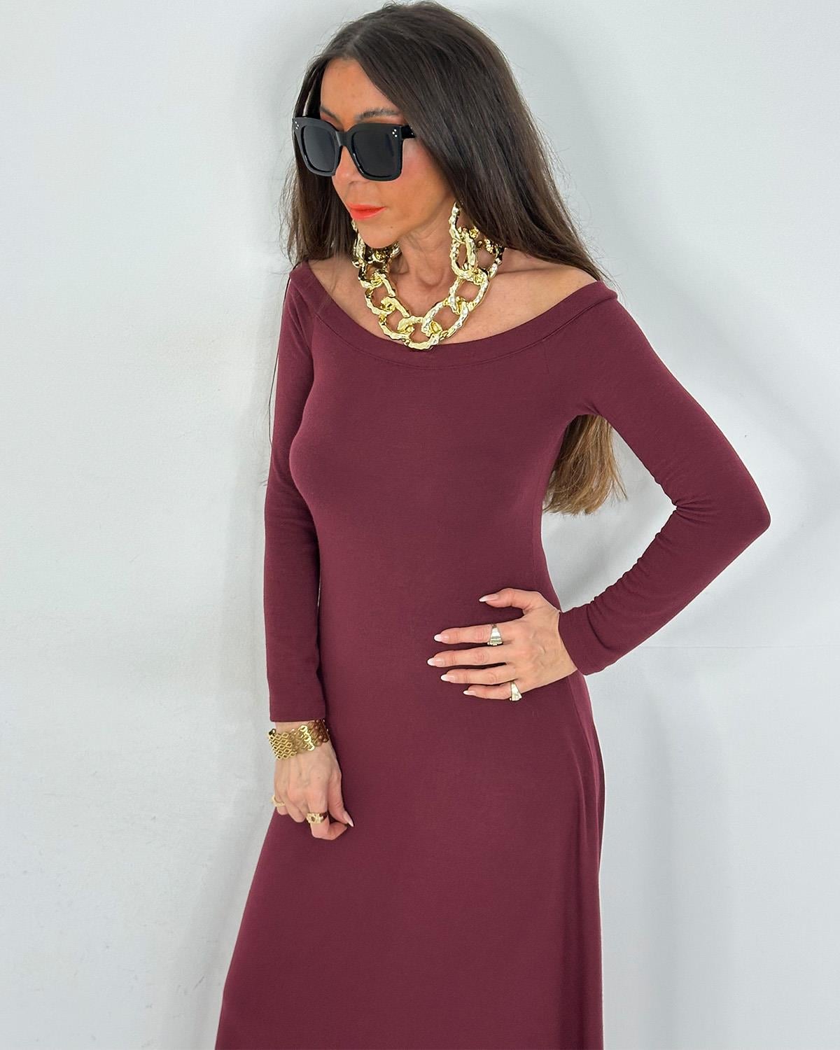 Modelas Elbise Bordo