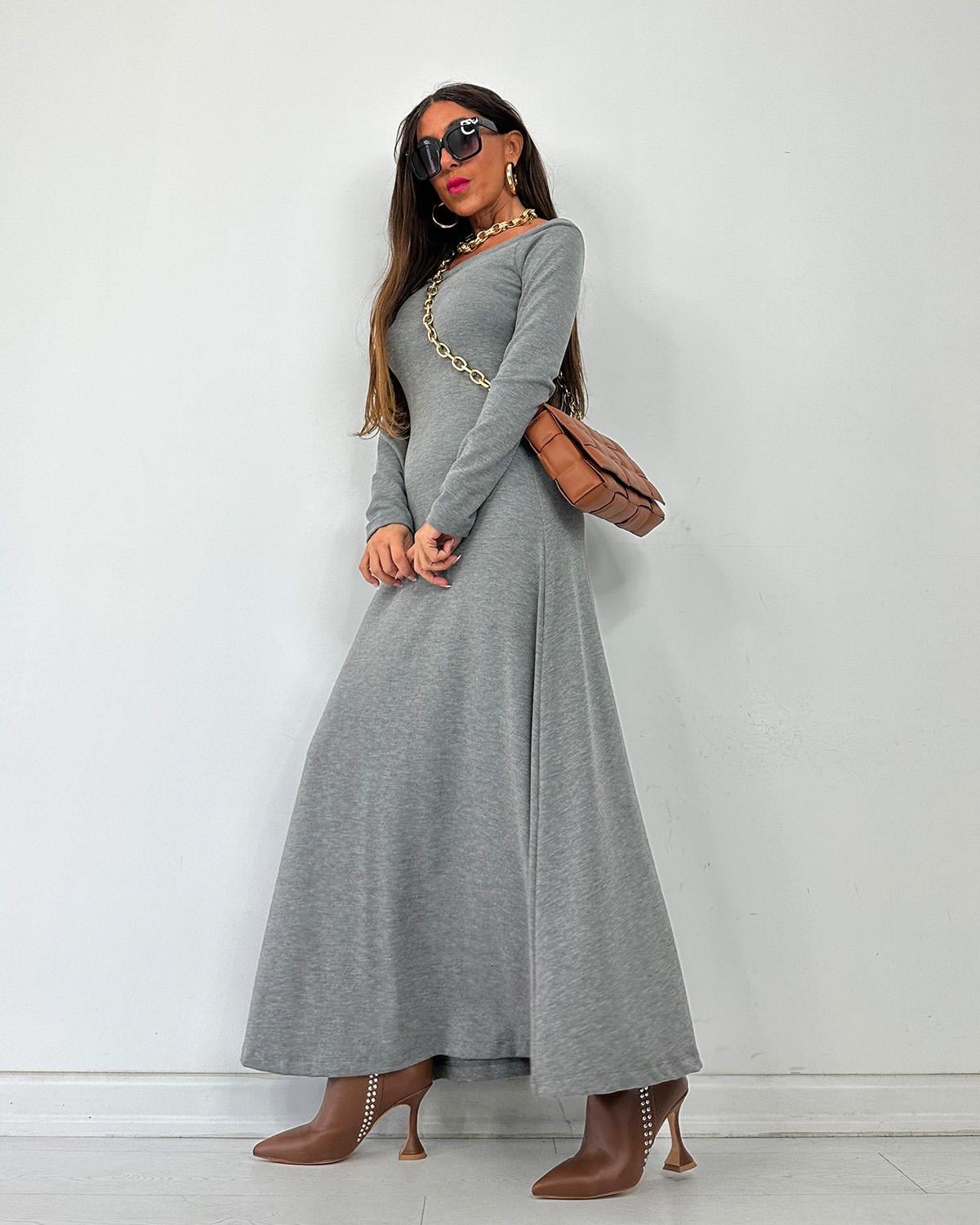 Modella Elbise Gri
