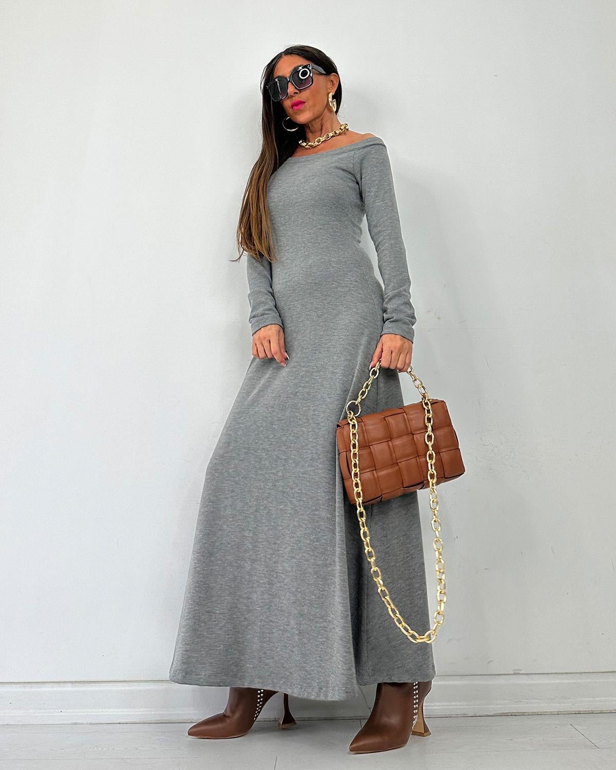 Modella Elbise Gri