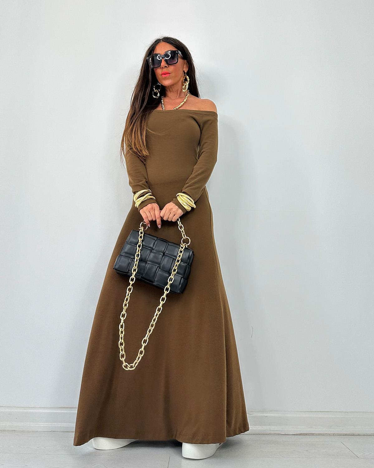 Modellas Elbise Kahve