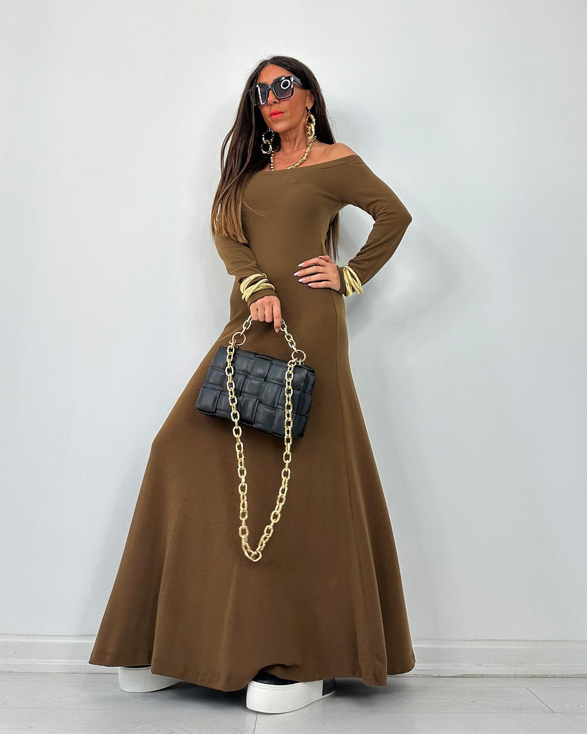 Modellas Elbise Kahve