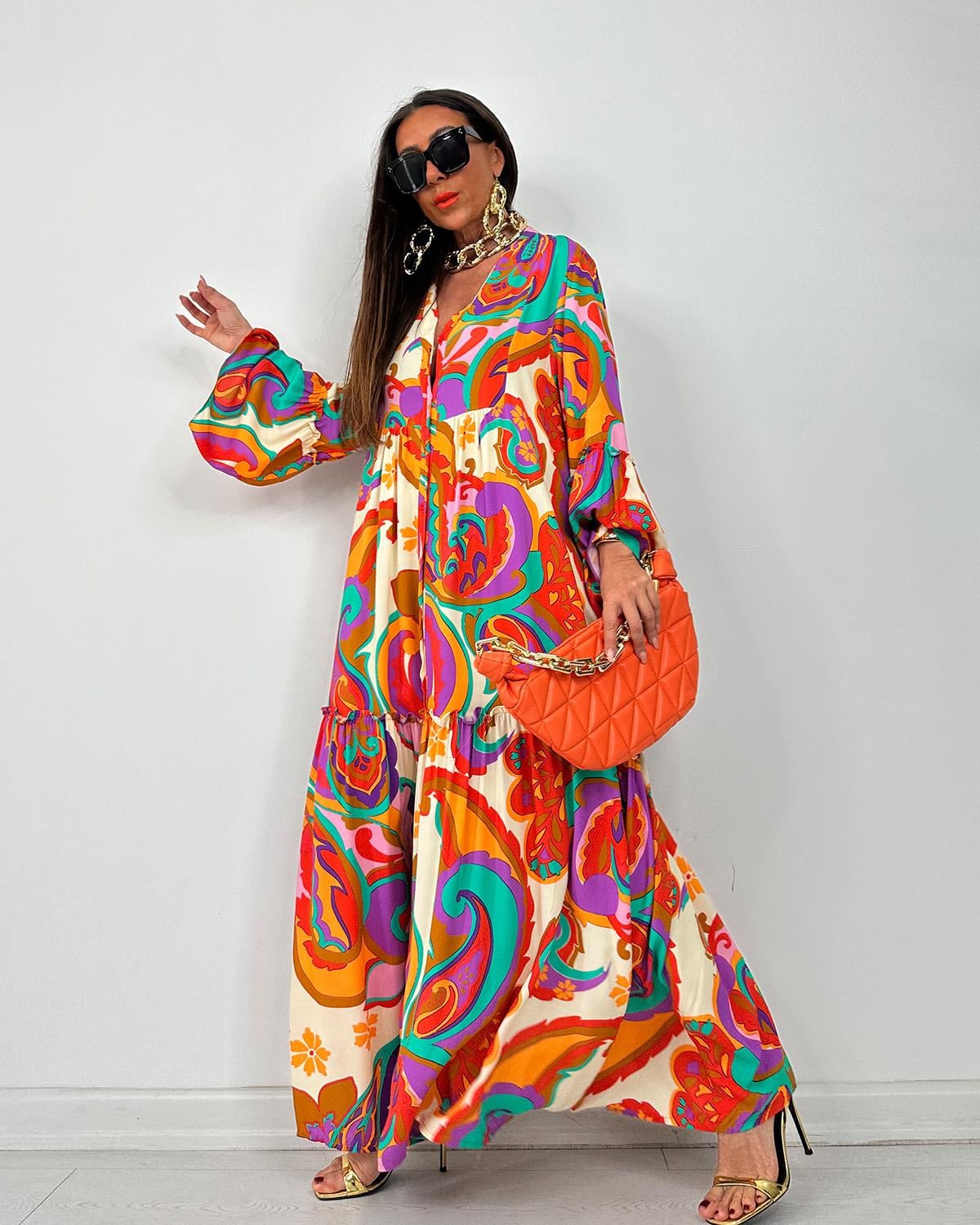 Monila Elbise Orange