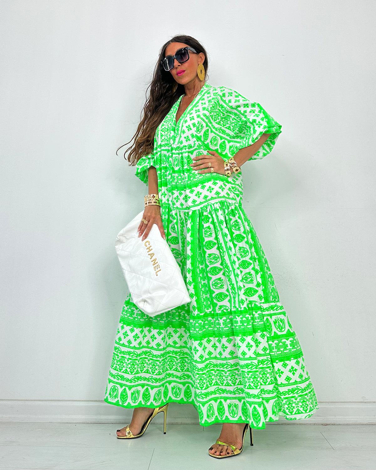 Neonli Elbise Yeşil 