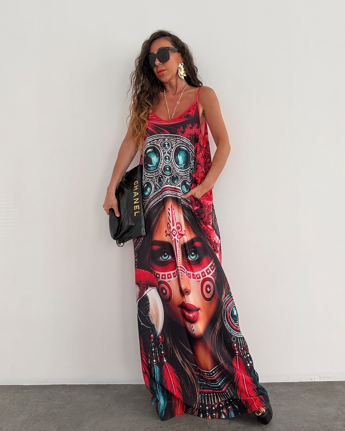 Othello Elbise Red Woman Desen