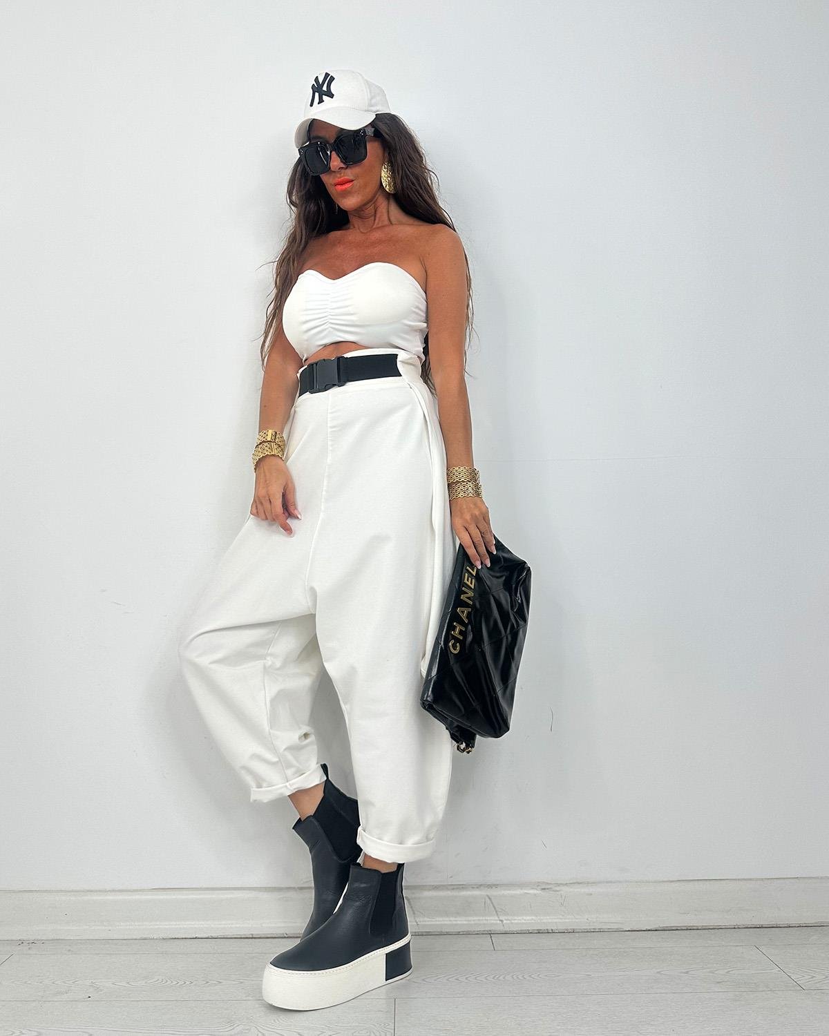 Palaskalı Şalvar Ekru