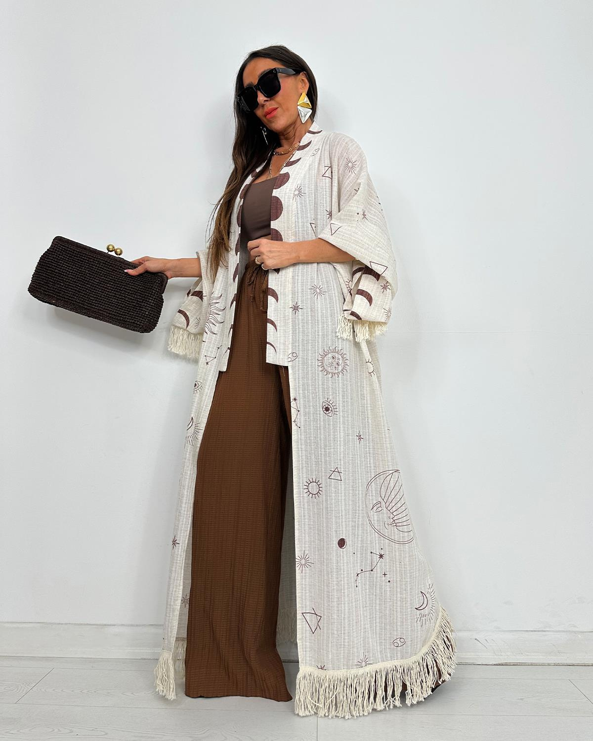 Püsküllü Güneş Kimono