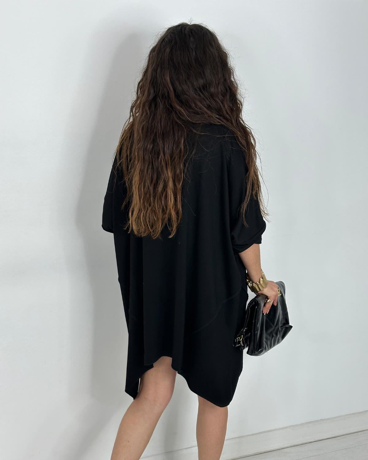 Queen Taşlı Tunik Siyah