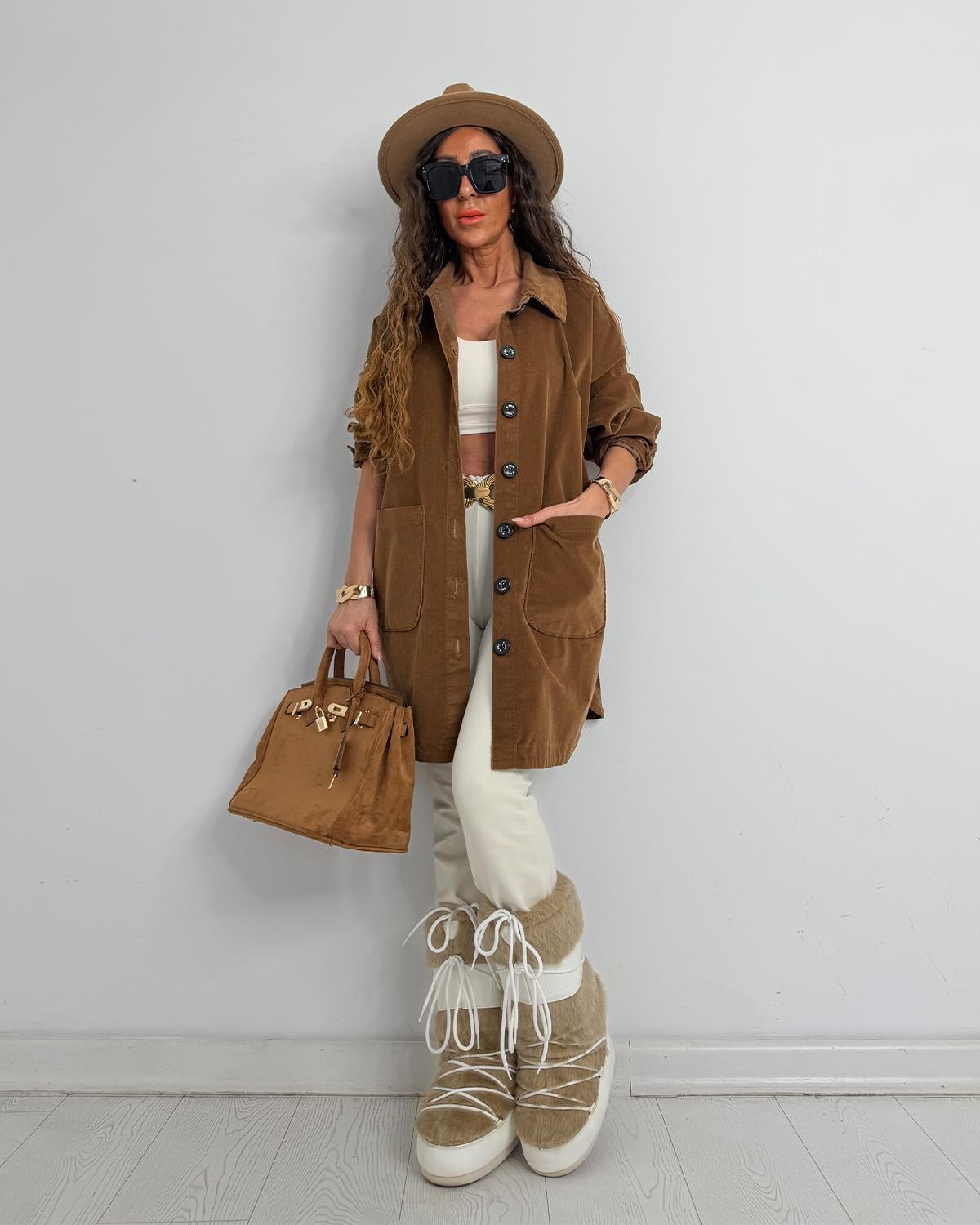 Roberto Gömlek Ceket Taba