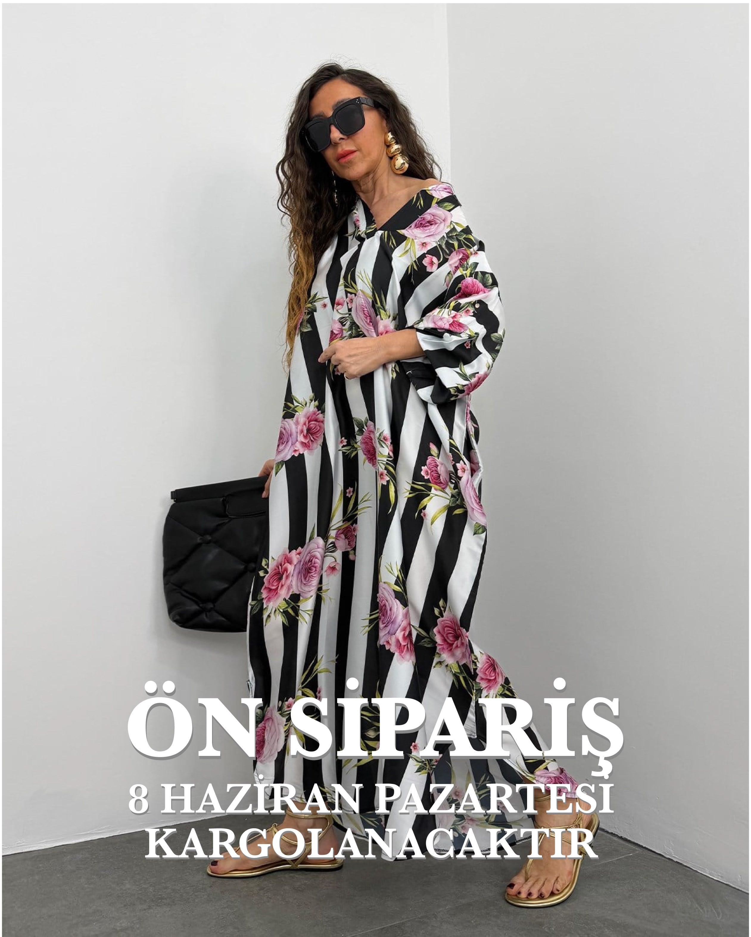 Rose Elbise Çizgili (ÖN SİPARİŞ)