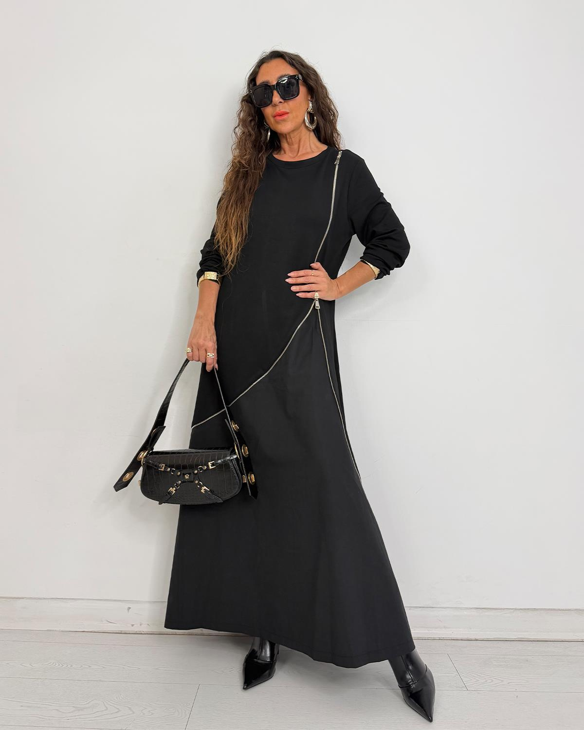Ruby Fermuarlı Elbise