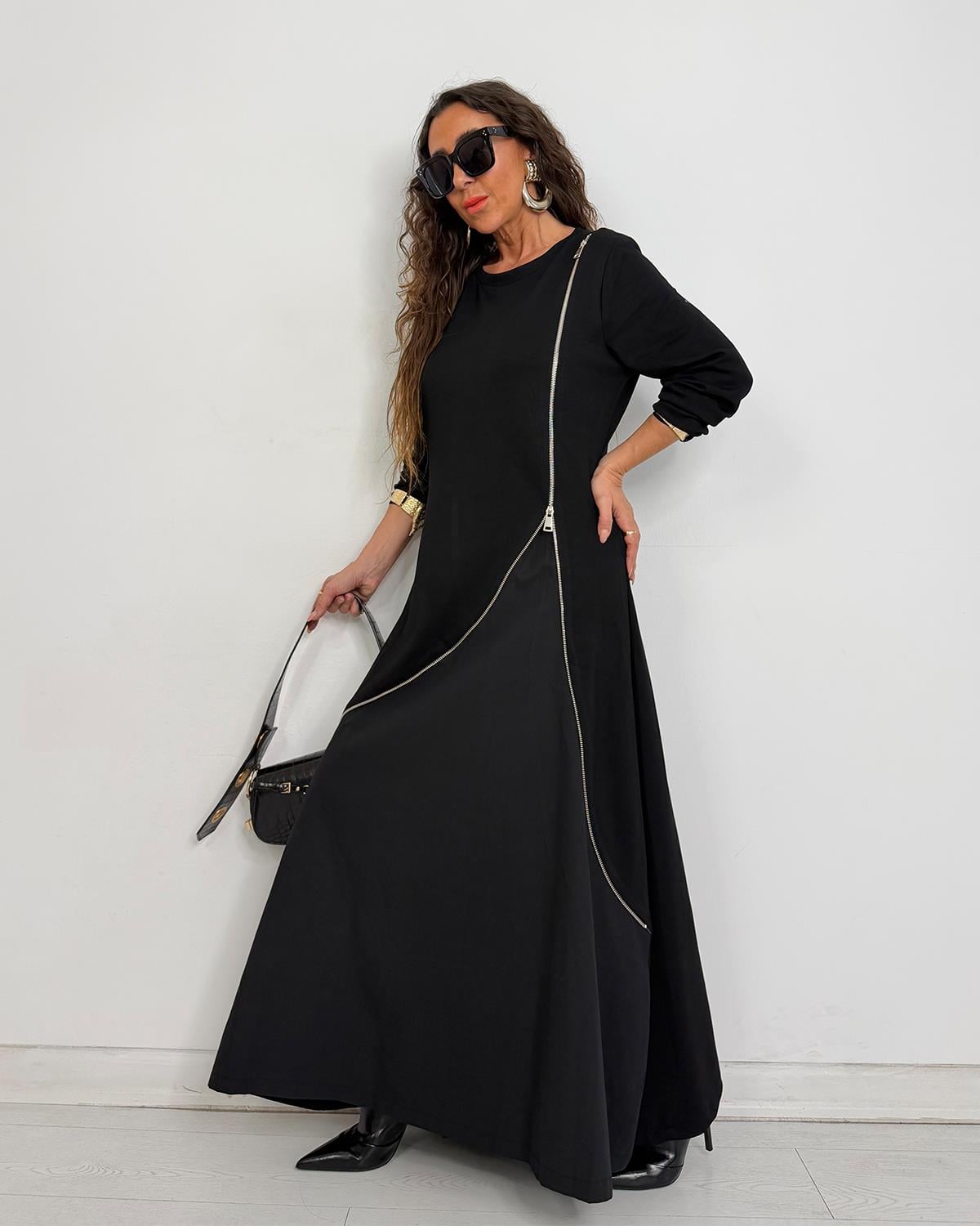 Ruby Fermuarlı Elbise