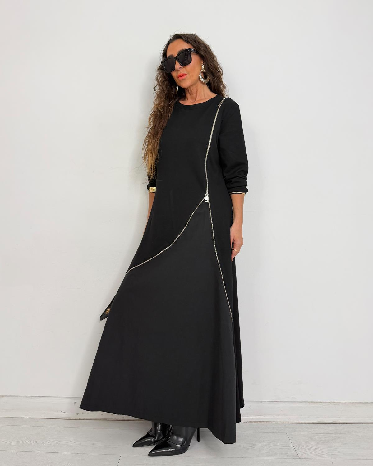 Ruby Fermuarlı Elbise