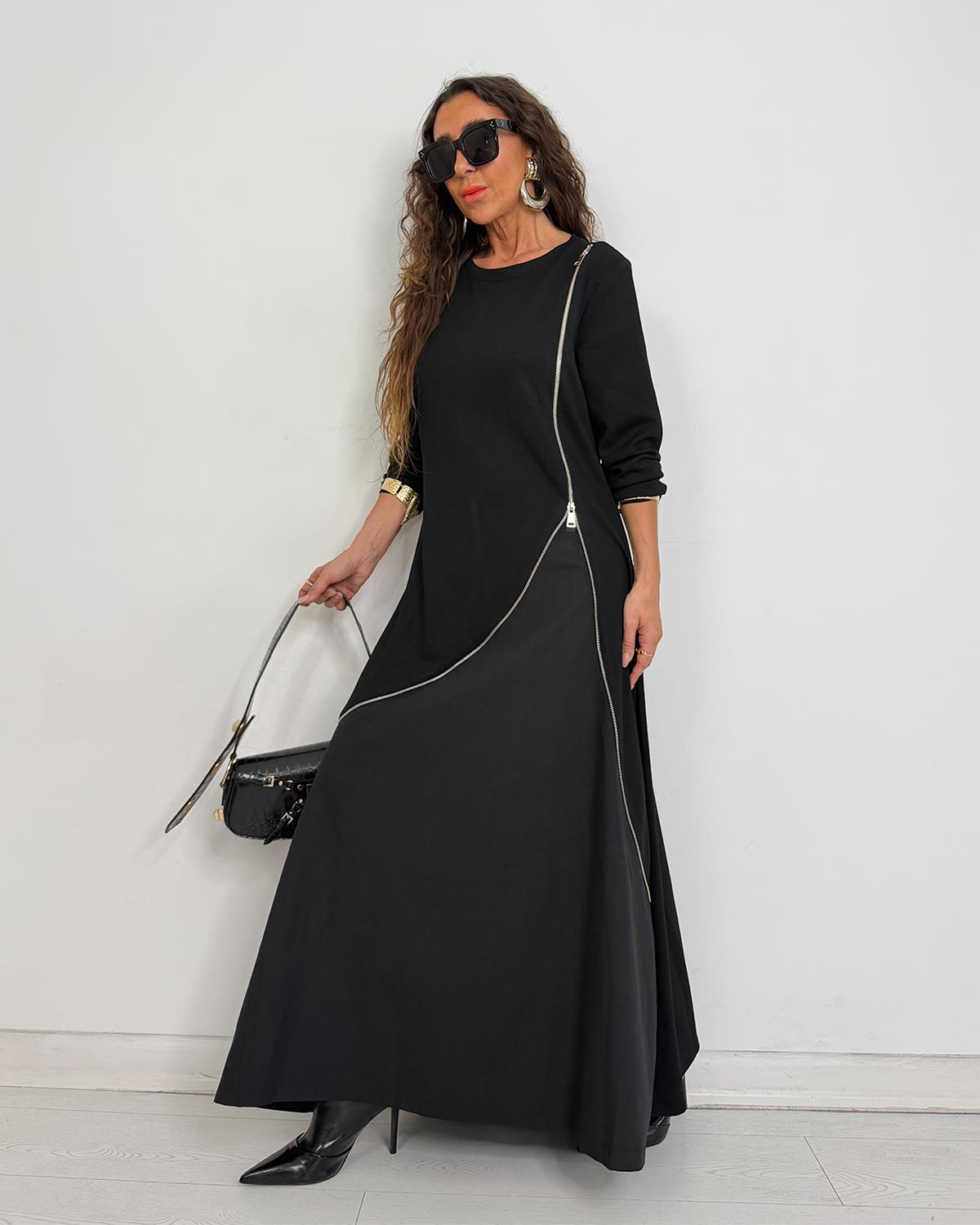 Ruby Fermuarlı Elbise