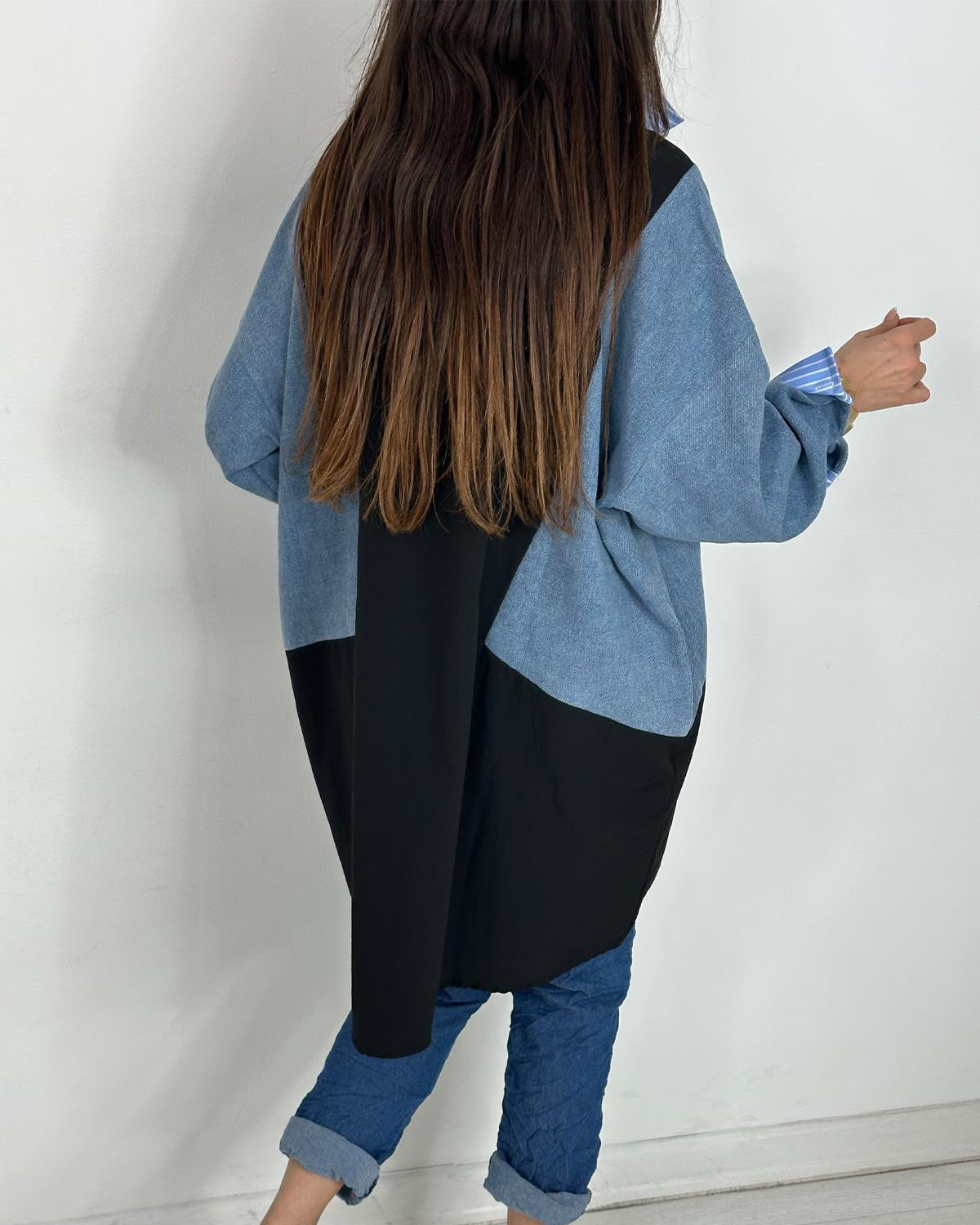 Sabrina Kotlu Gömlek Tunik Siyah