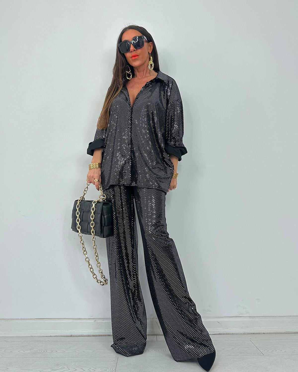 Sista Pullu Gömlek Gümüş(ÖN SİPARİŞ)