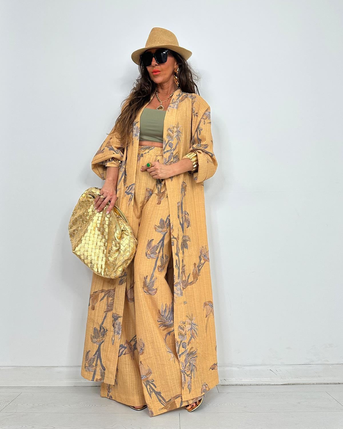 Sofia Kimono Takım Sarı