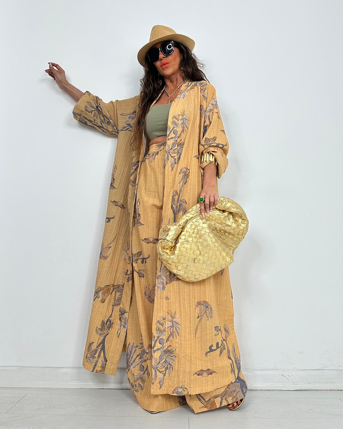 Sofia Kimono Takım Sarı