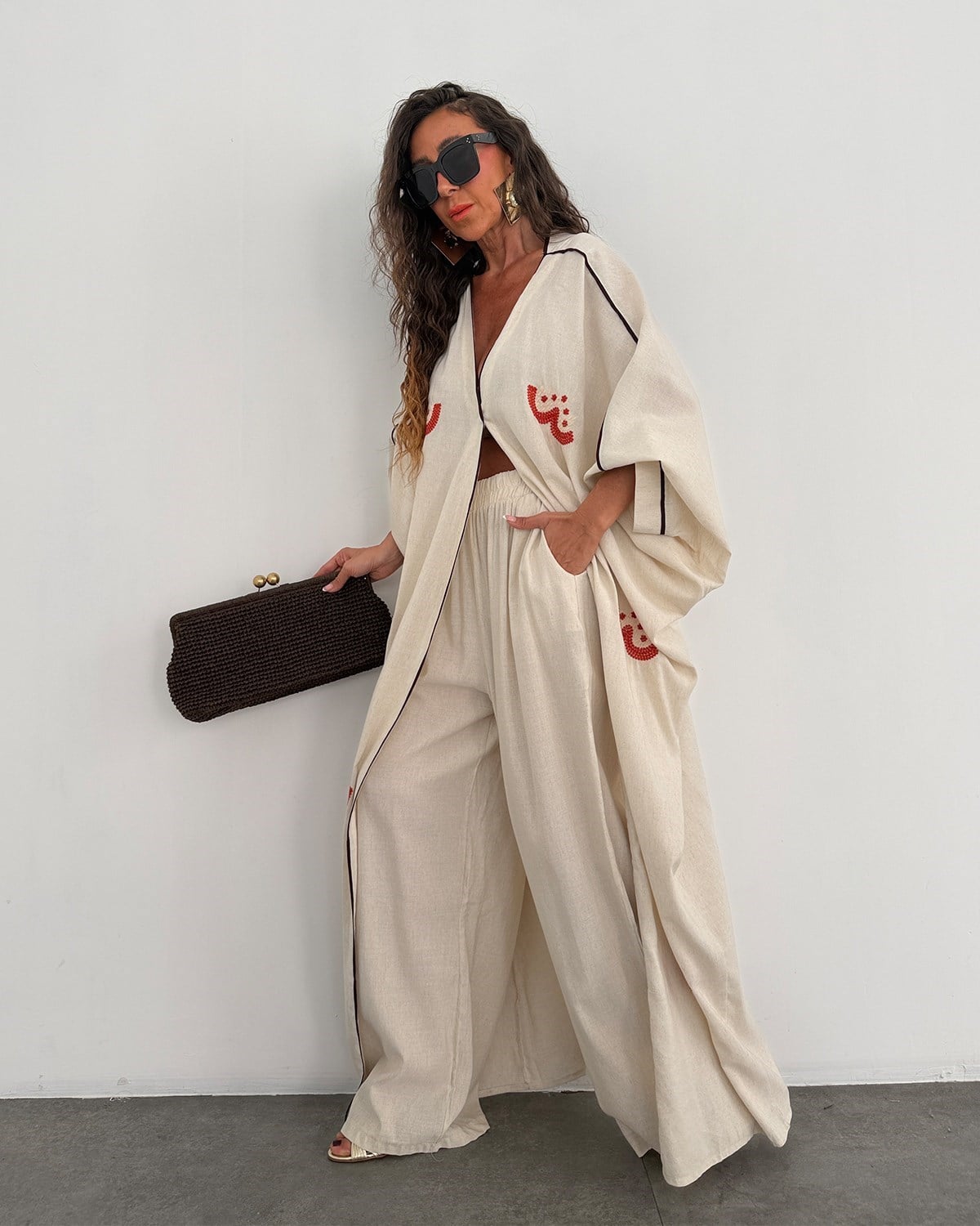 Solea Keten Kimono Takım