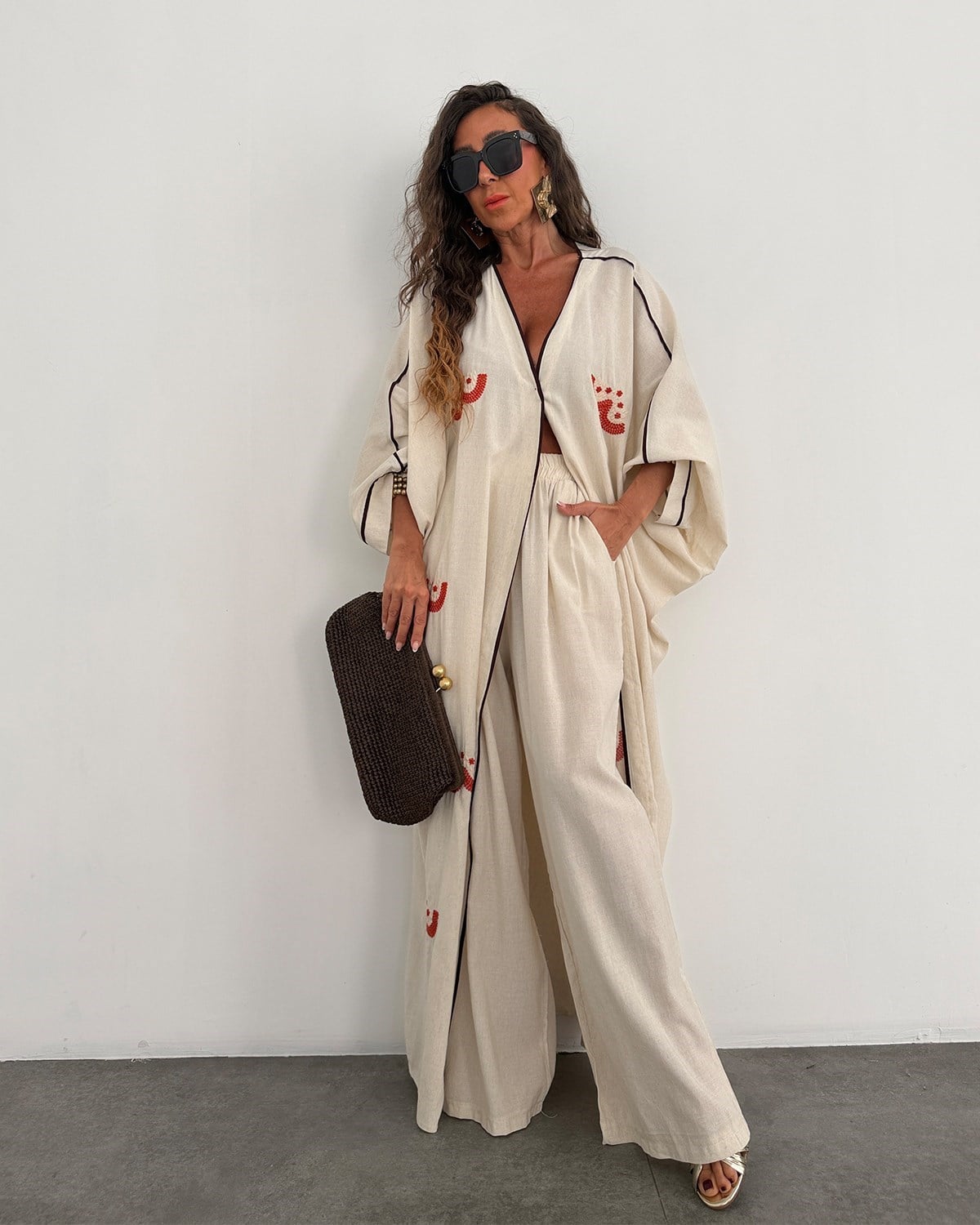 Solea Keten Kimono Takım