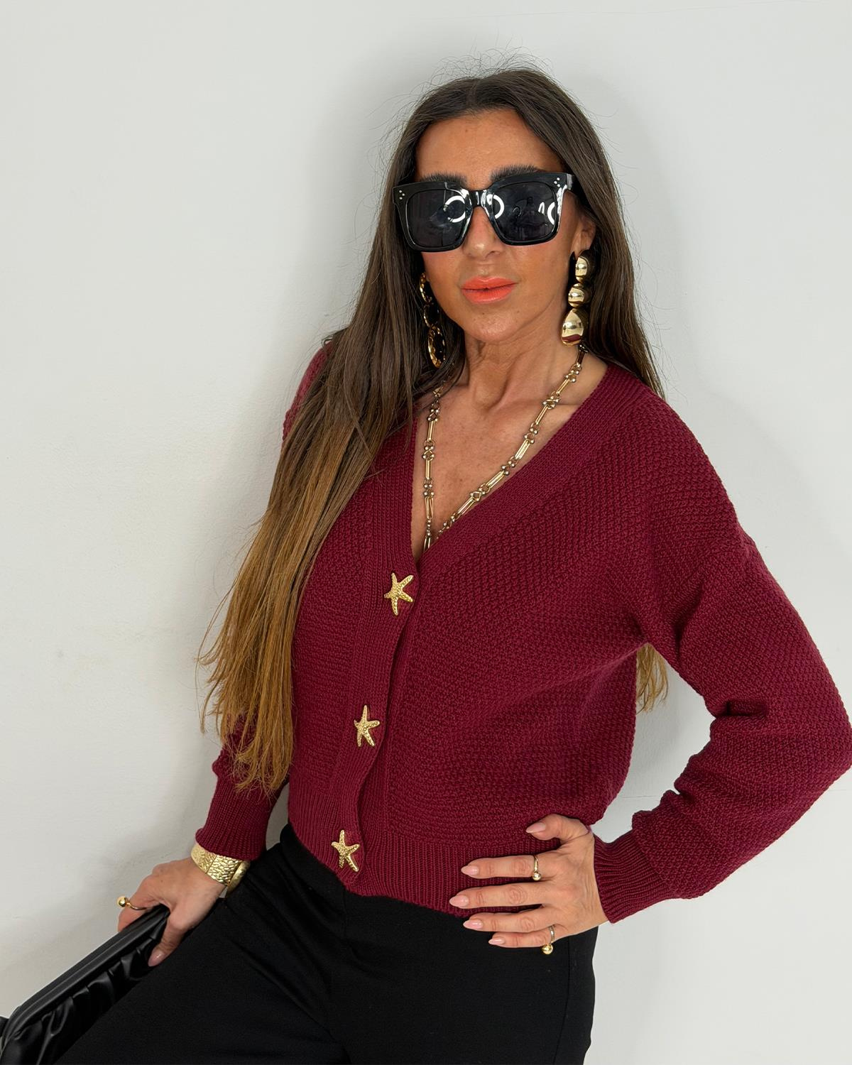 Starfish Hırka Bordo