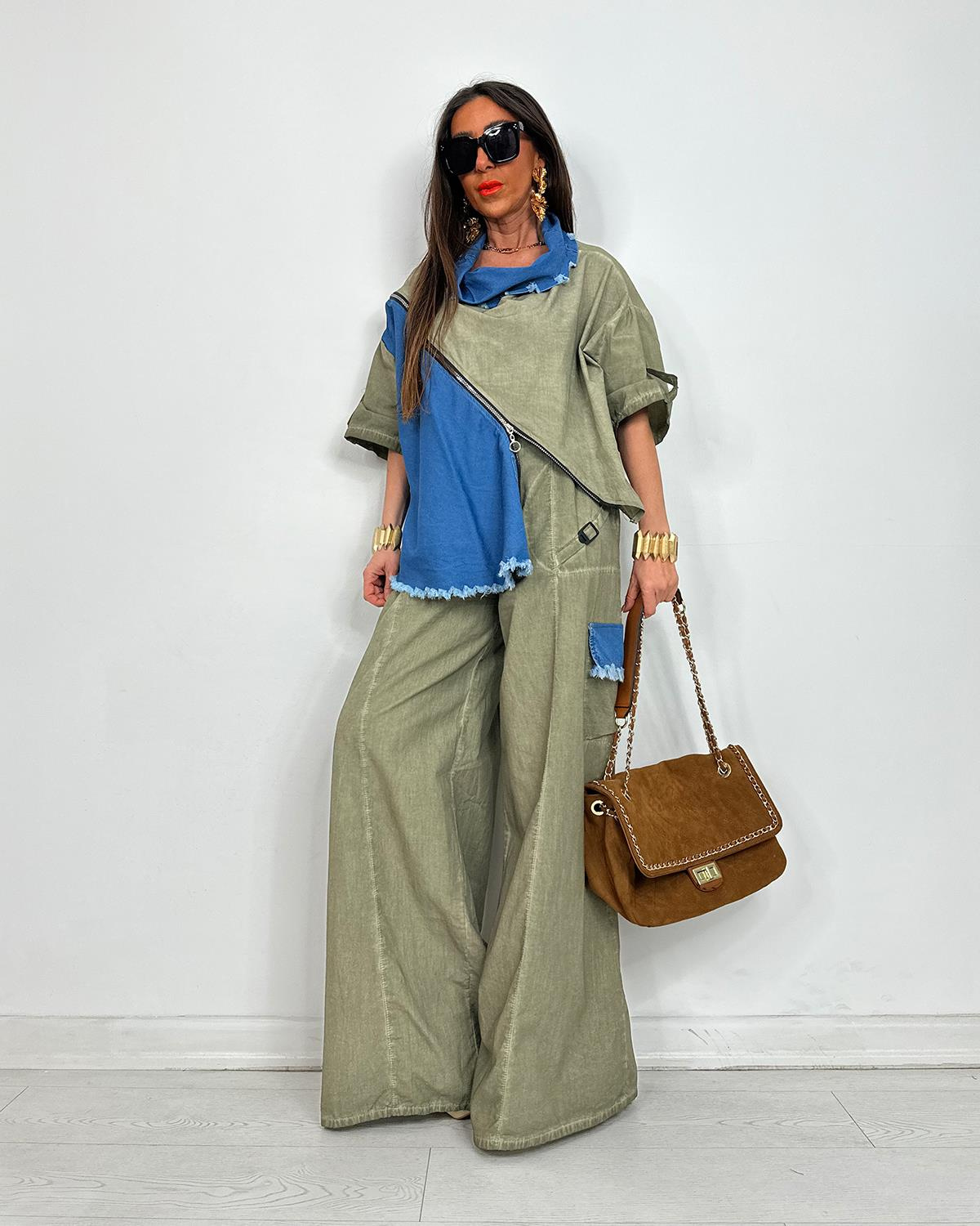 Tosca Yıkamalı Pantalonlu Takım